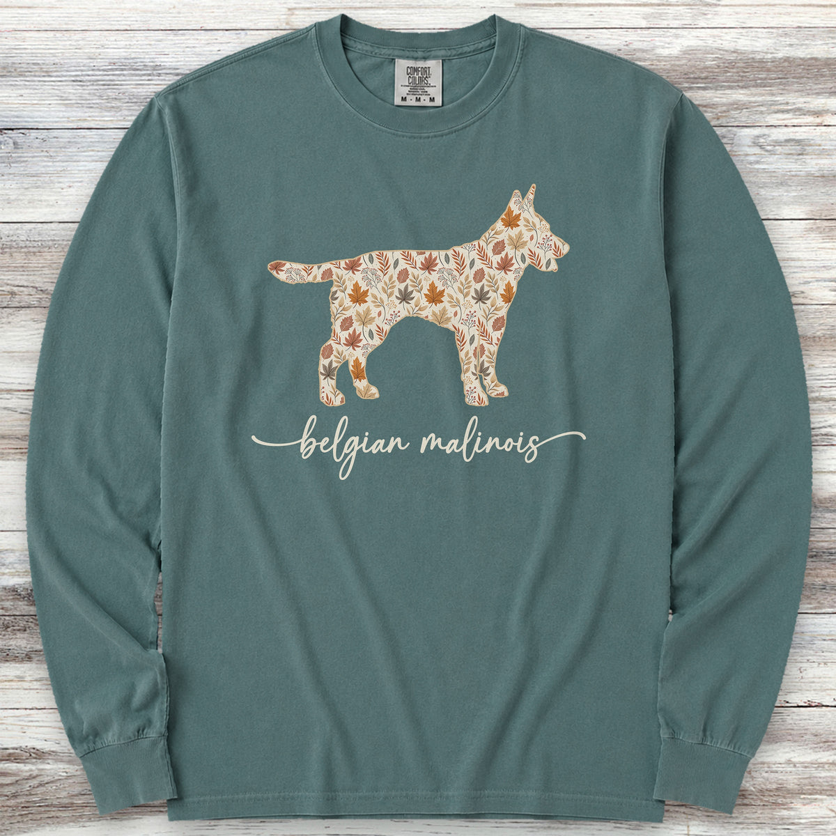 Belgian Malinois Fall Long Sleeve Tee - Blue Spruce