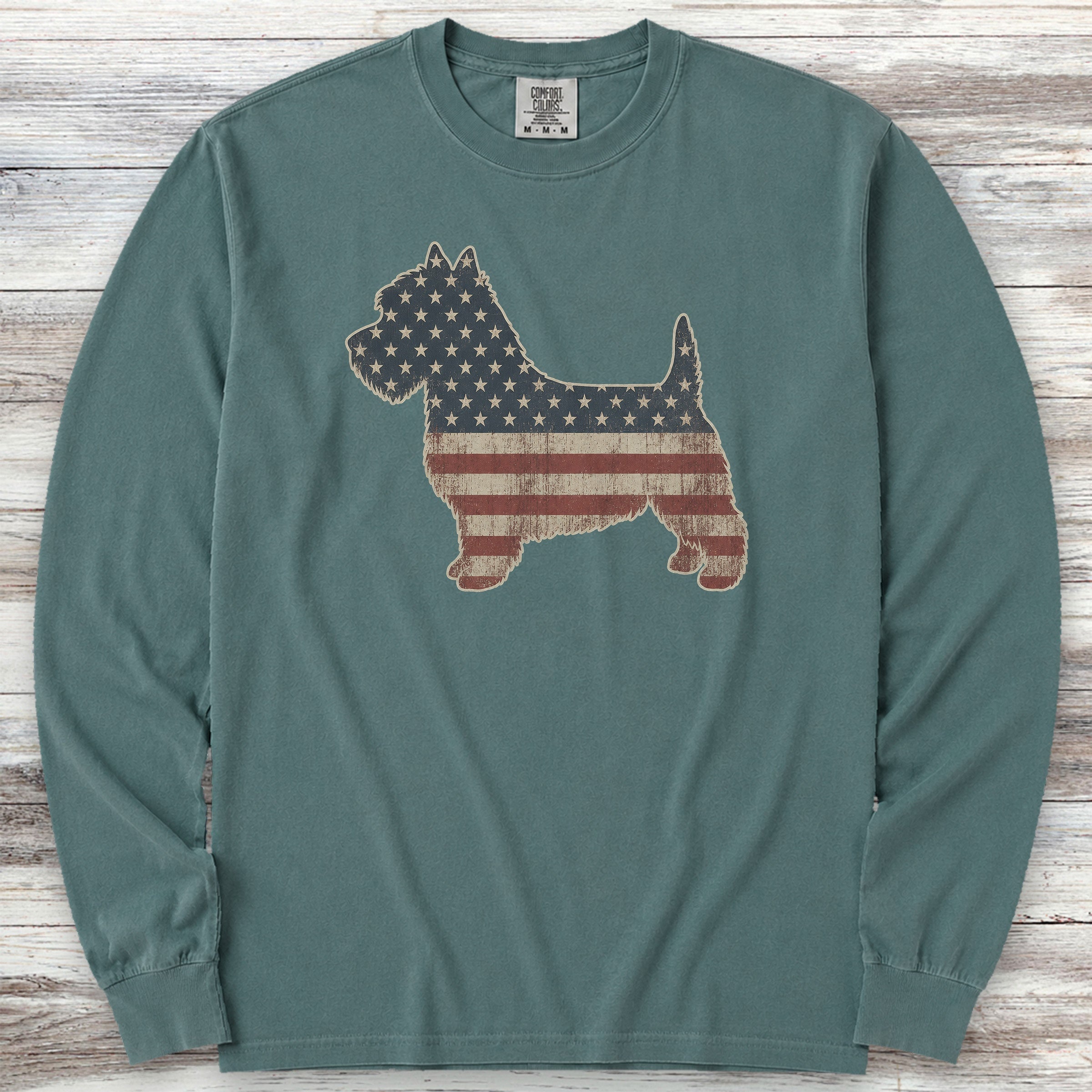West Highland Vintage USA Long Sleeve Tee - Blue Spruce