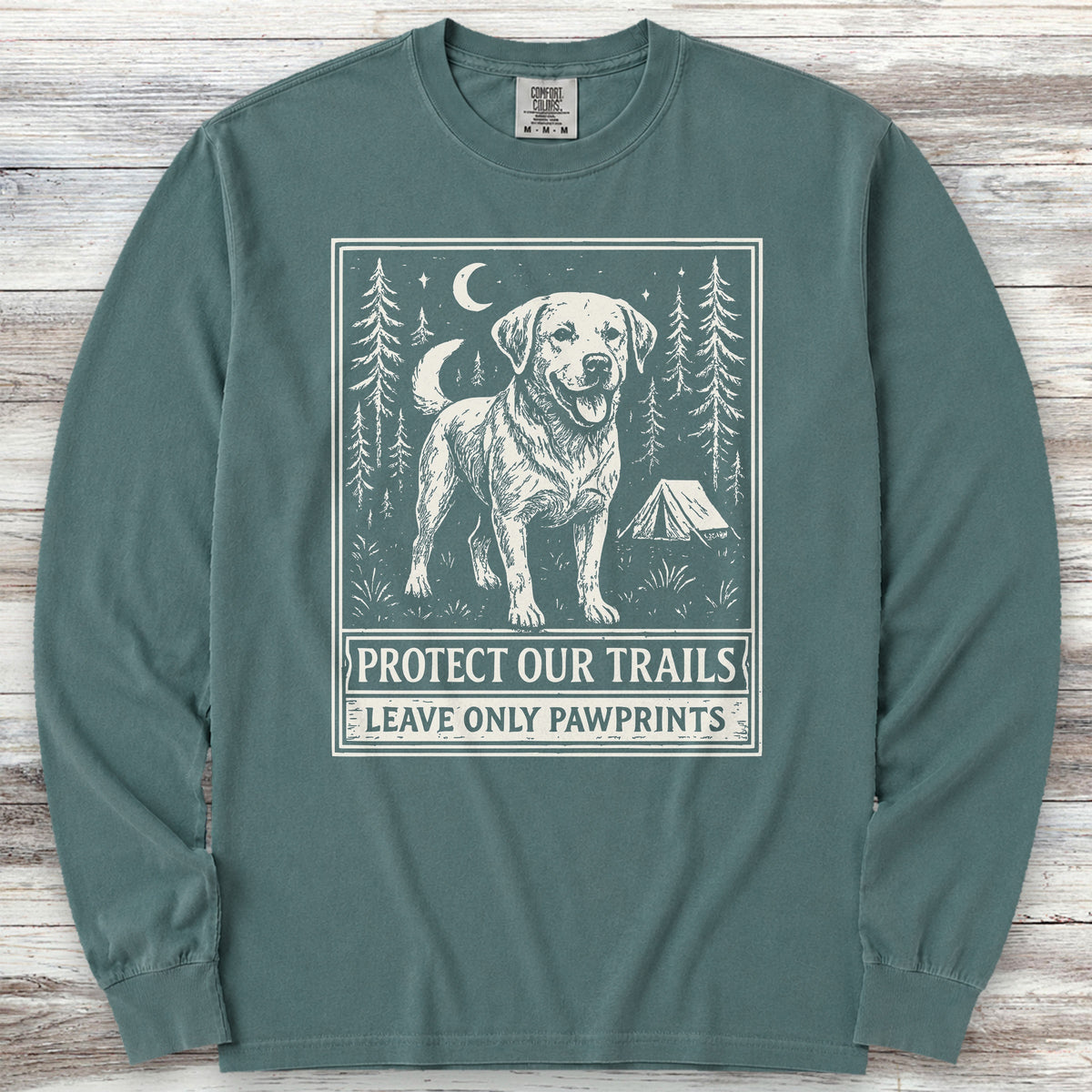 Labrador Retriever Protect Trails Long Sleeve Tee - Blue Spruce