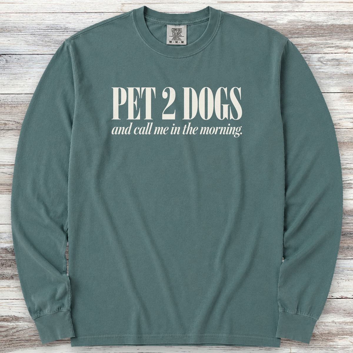 Pet 2 Dogs Long Sleeve Tee - Blue Spruce