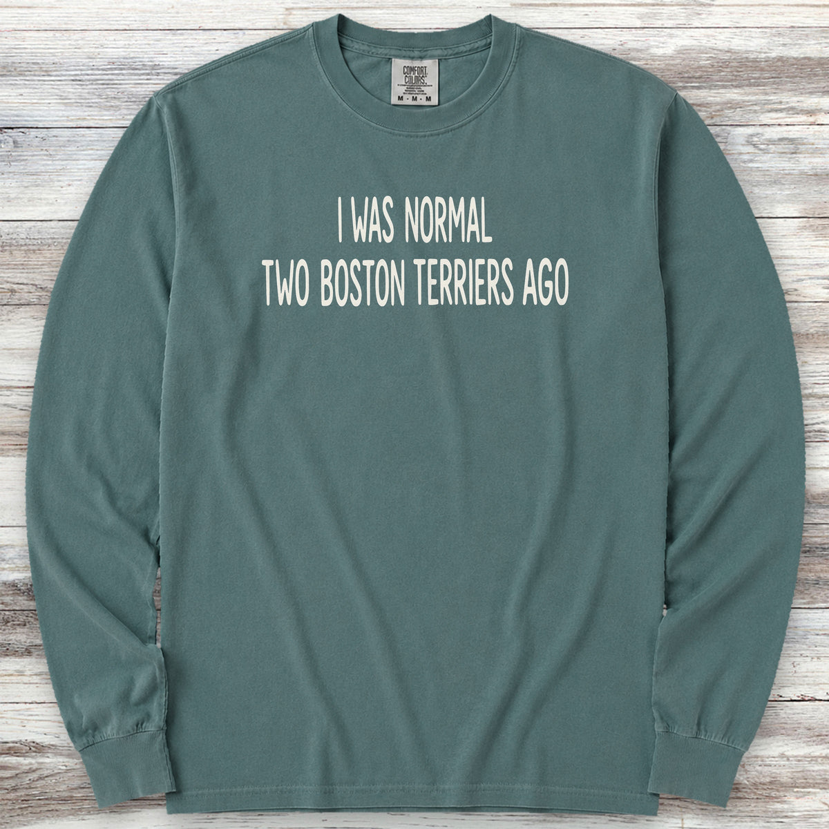 Boston Terrier Normal Long Sleeve Tee - Blue Spruce