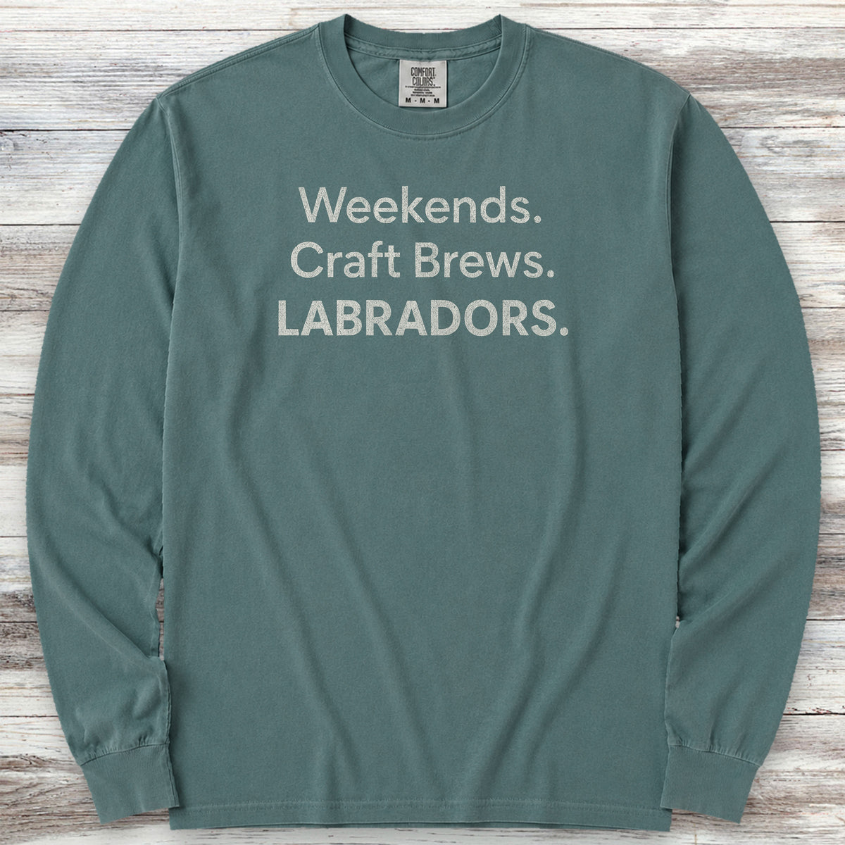 Labrador Retriever Brews Long Sleeve Tee - Blue Spruce