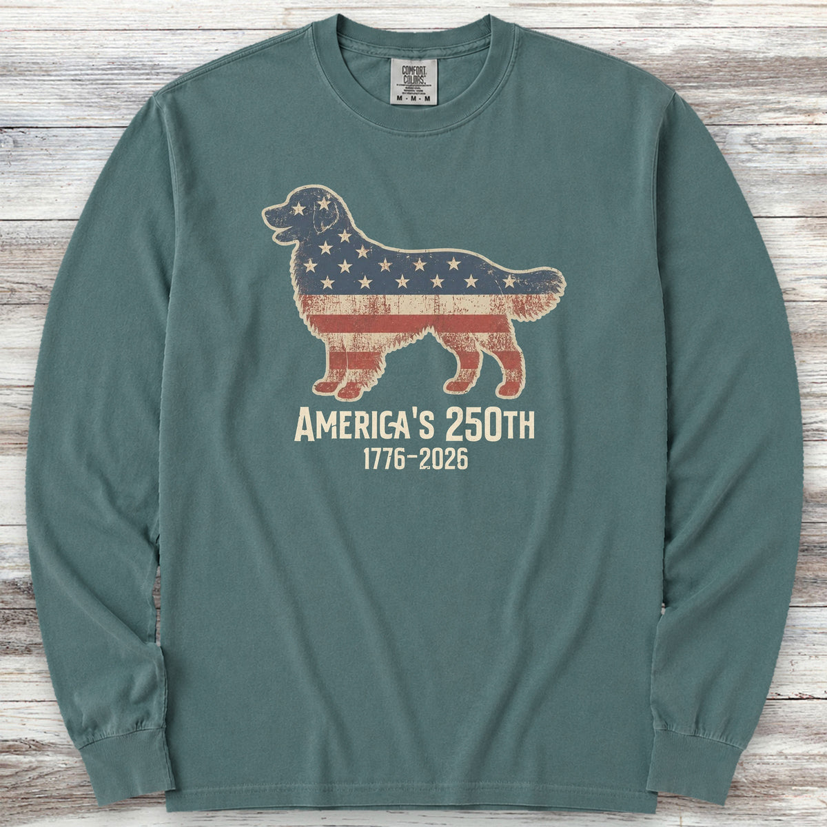 Golden Retriever 250 Long Sleeve Tee - Blue Spruce