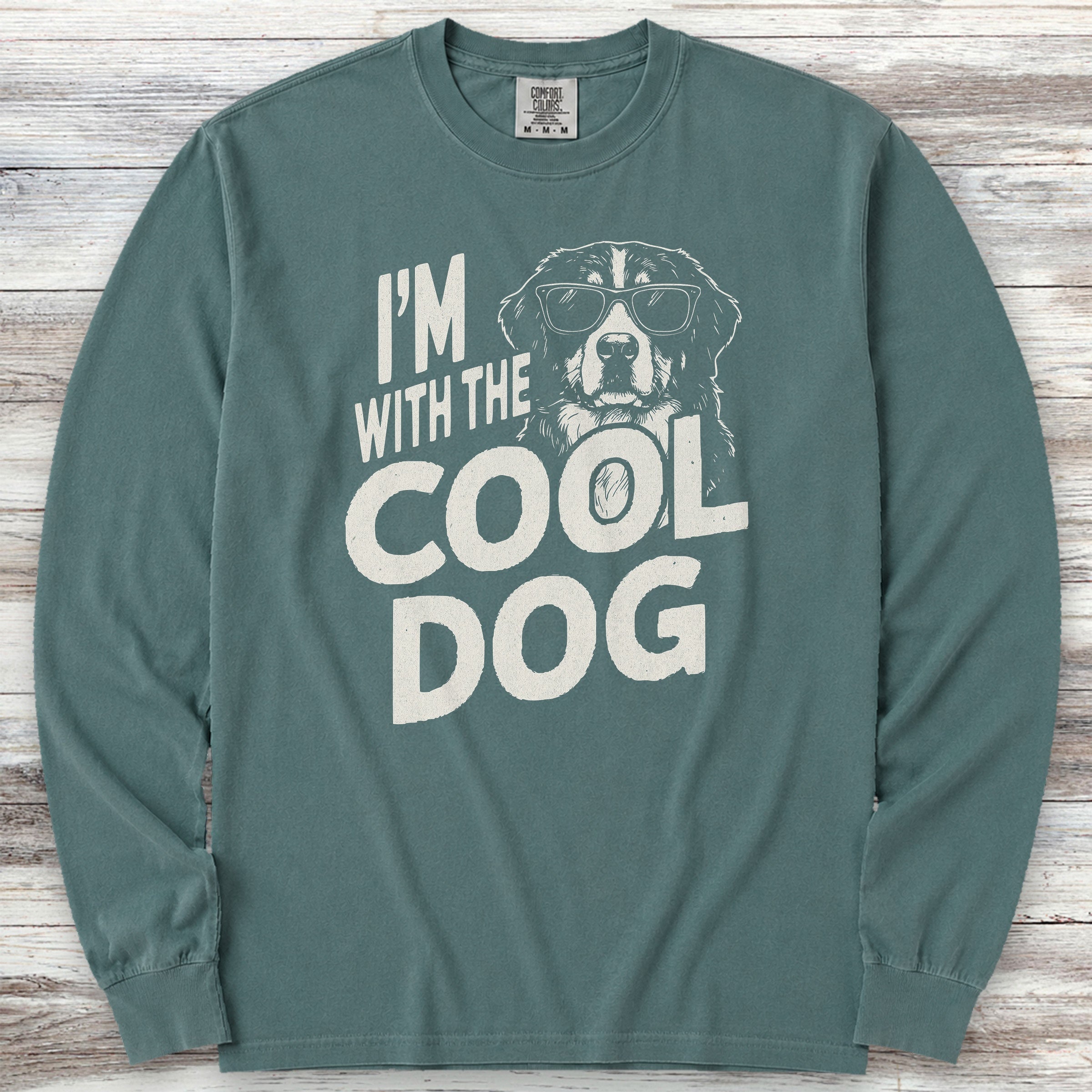Bernese Mountain Dog Cool Long Sleeve Tee - Blue Spruce