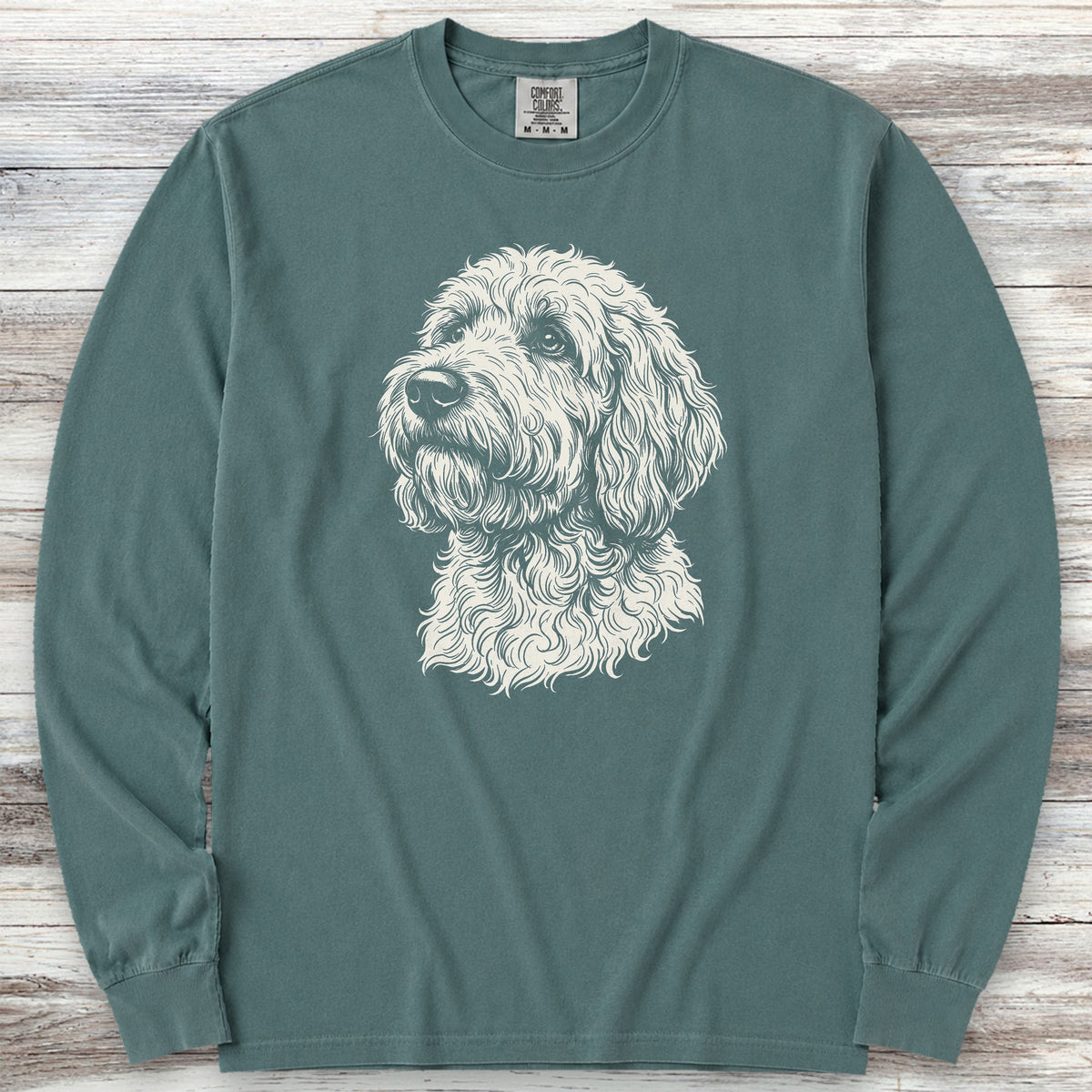 Goldendoodle Loyalty Long Sleeve Tee - Blue Spruce