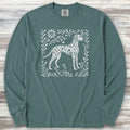 Dalmatian Linocut Long Sleeve Tee - Blue Spruce