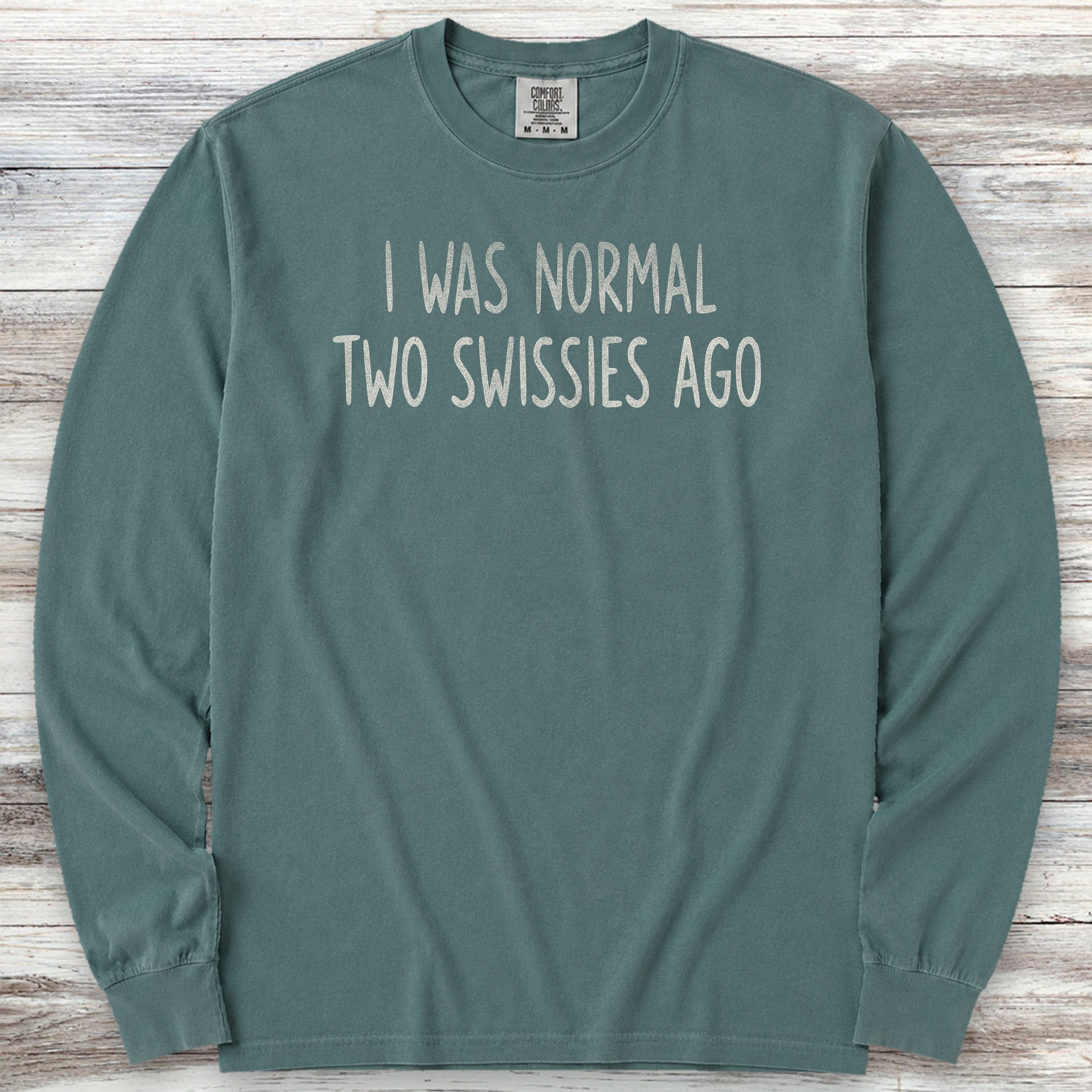 Swiss Mountain Dog Normal Long Sleeve Tee - Blue Spruce