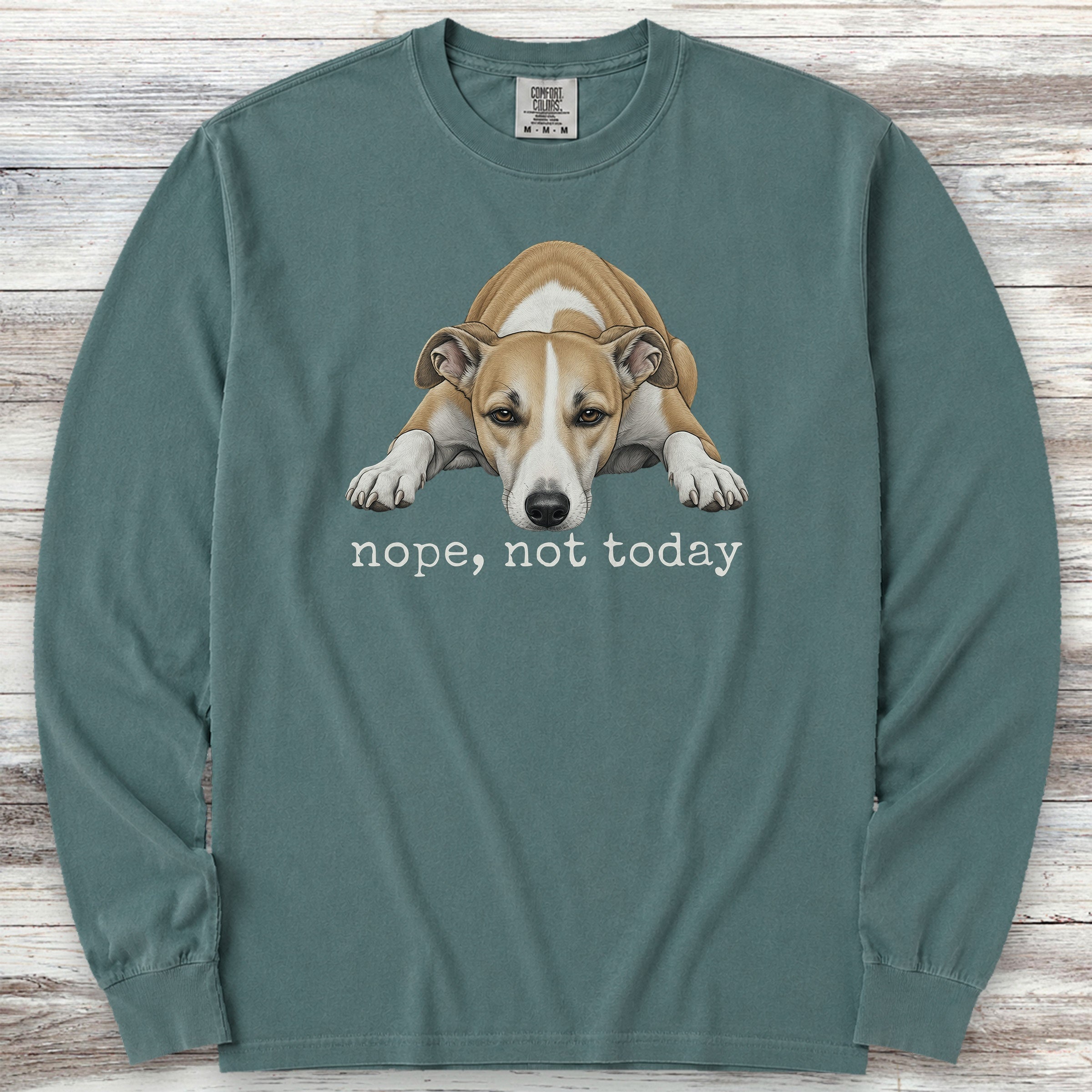 Whippet Nope Long Sleeve Tee - Blue Spruce