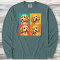 Goldendoodle Pop Art Long Sleeve Tee - Blue Spruce