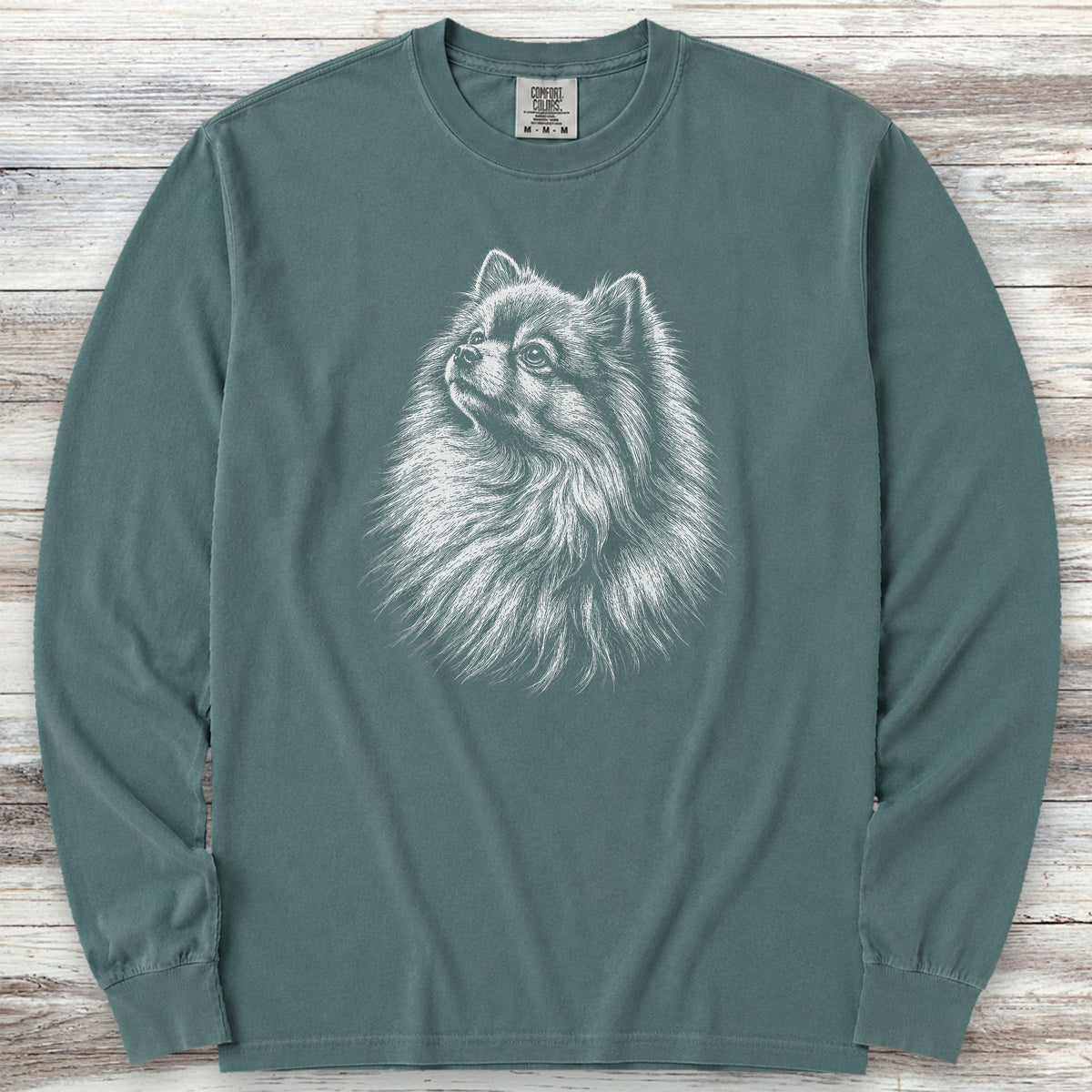 Pomeranian Loyalty Long Sleeve Tee - Blue Spruce