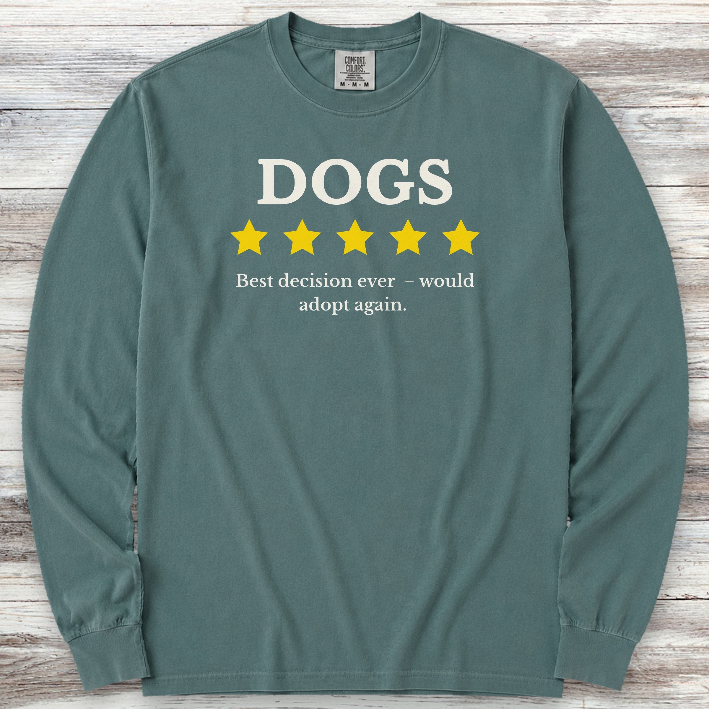 Dogs Review Long Sleeve Tee - Blue Spruce