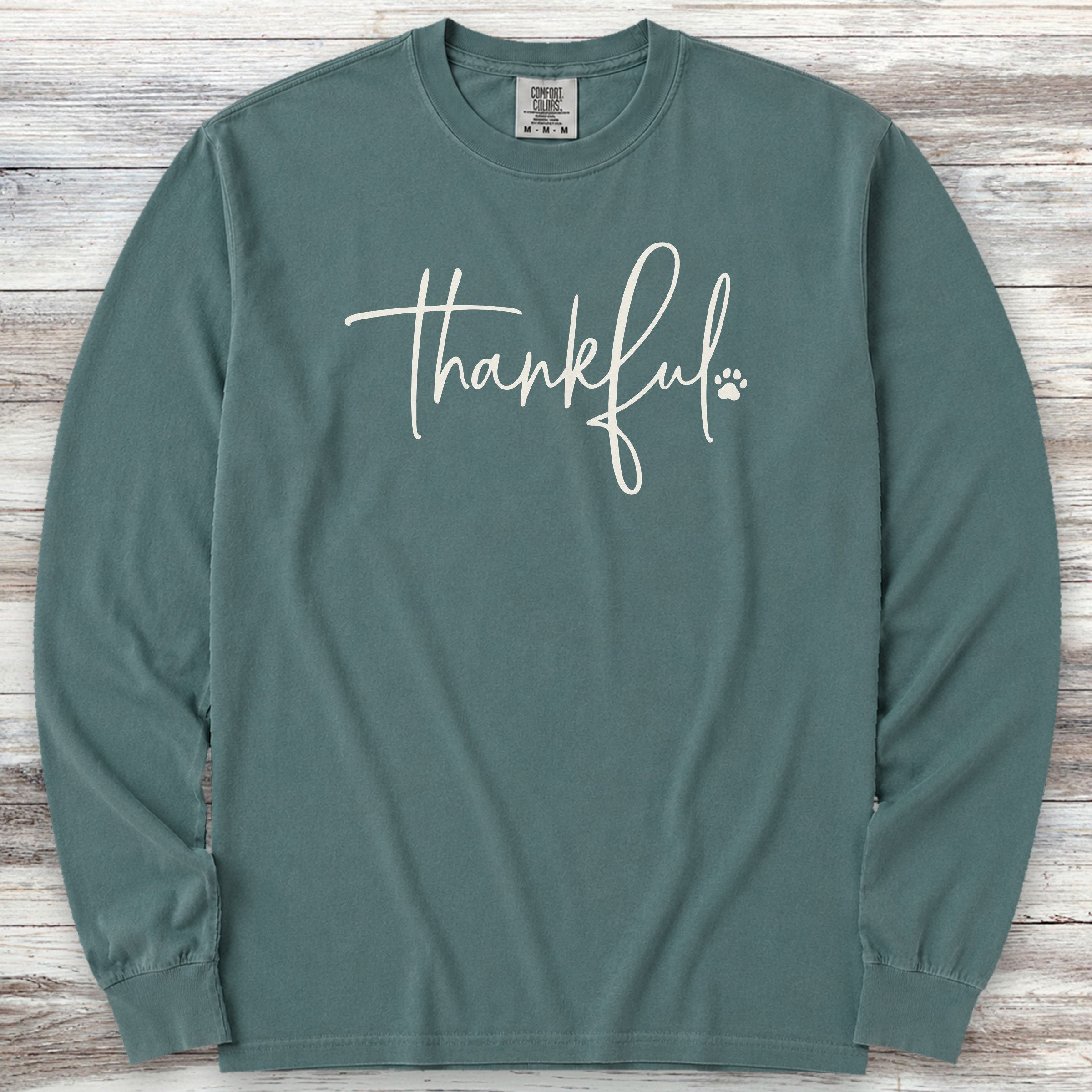 Thankful Long Sleeve Tee - Blue Spruce