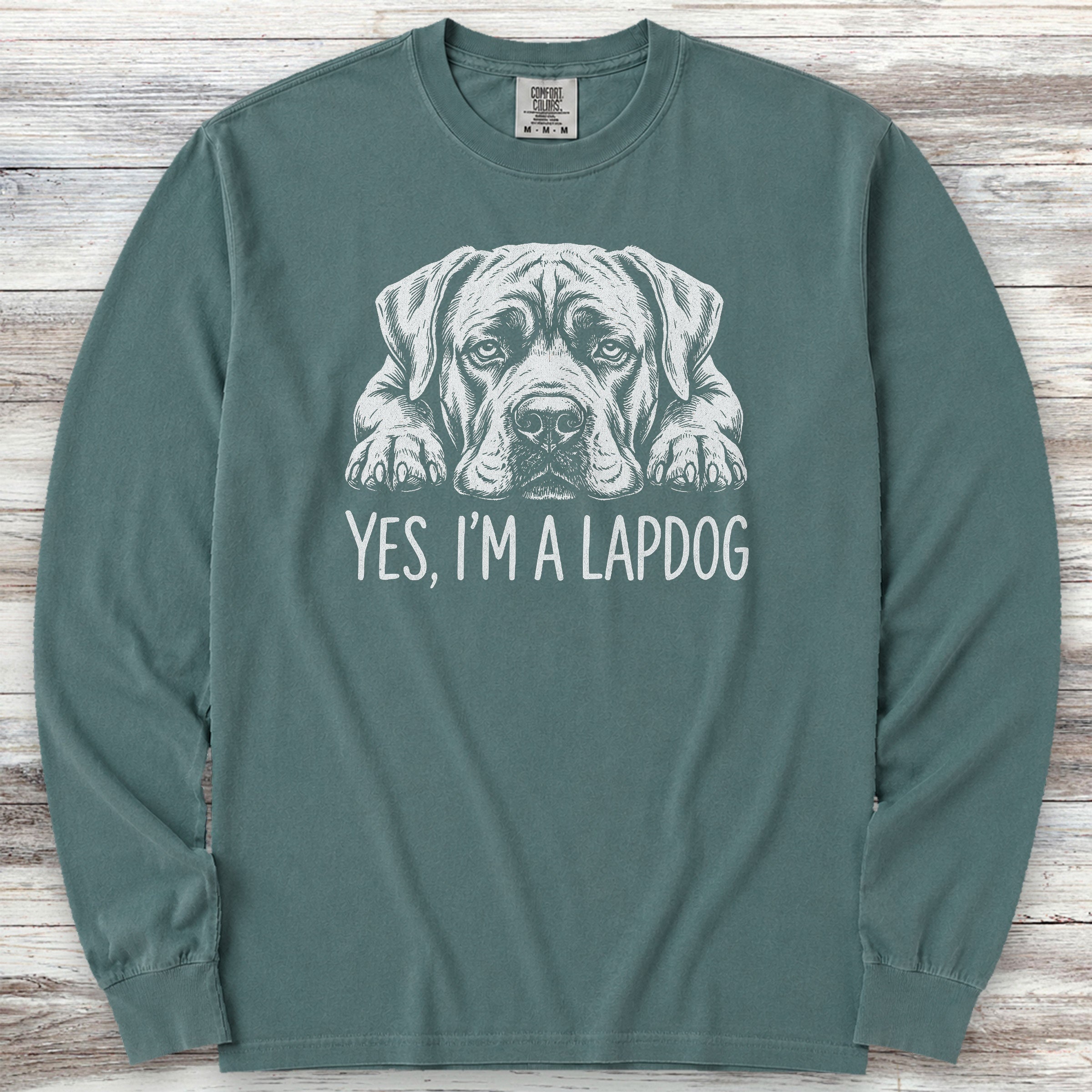 Cane Corso Lap Dog Long Sleeve Tee - Blue Spruce