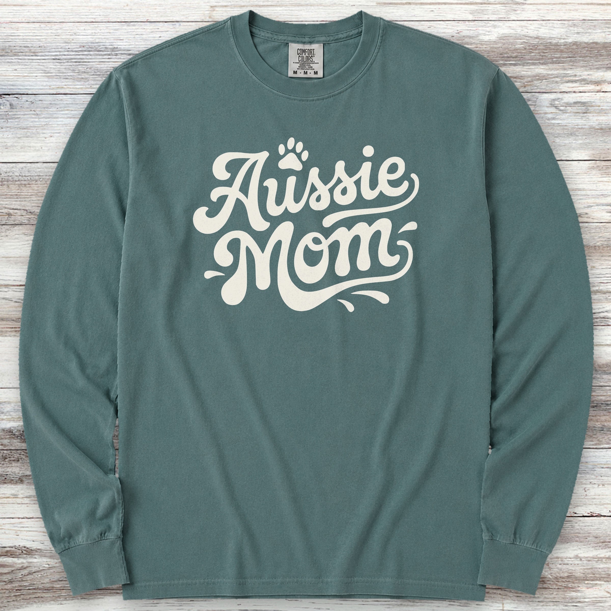 Aussie Groovy Mom Long Sleeve Tee - Blue Spruce