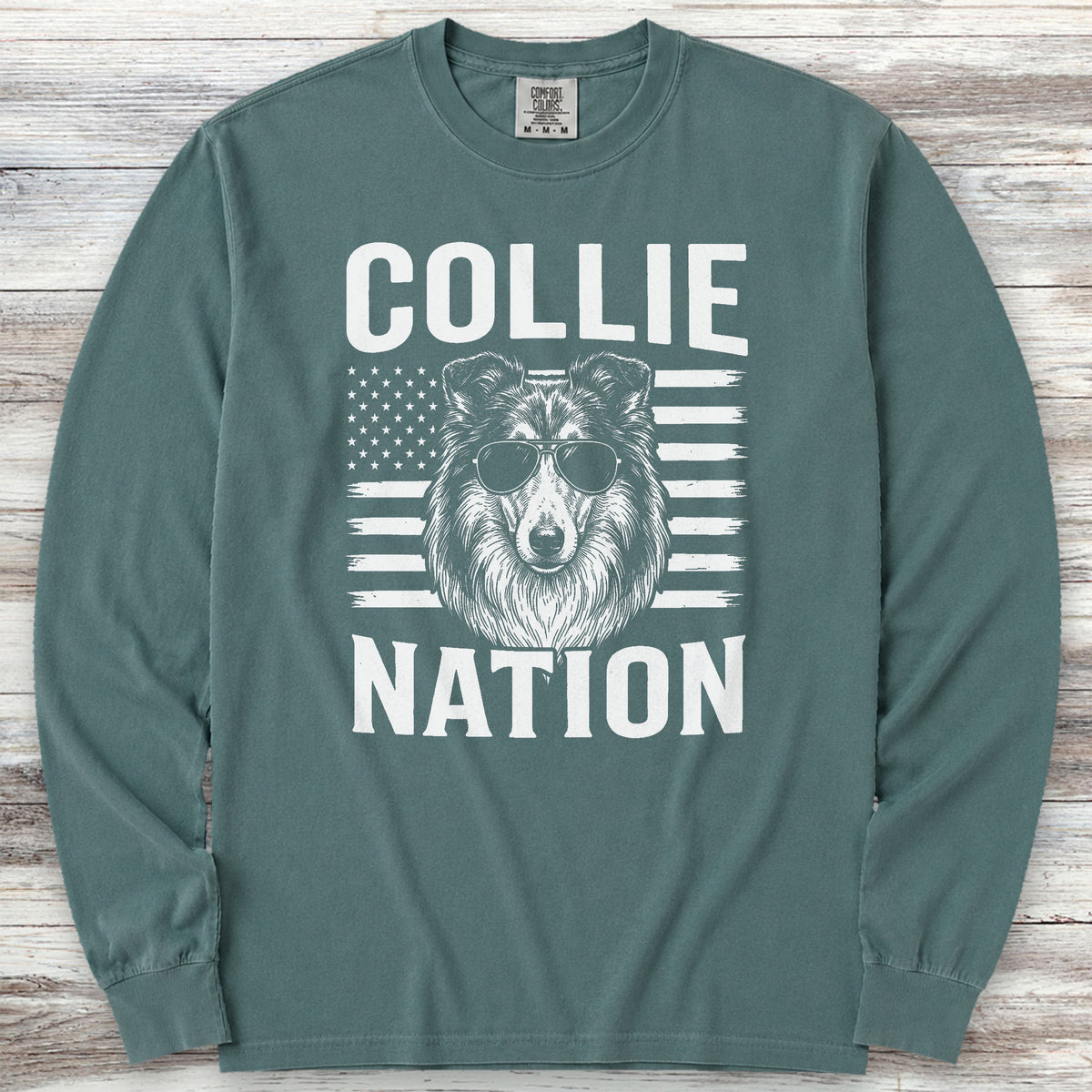 Rough Collie Nation Long Sleeve Tee - Blue Spruce