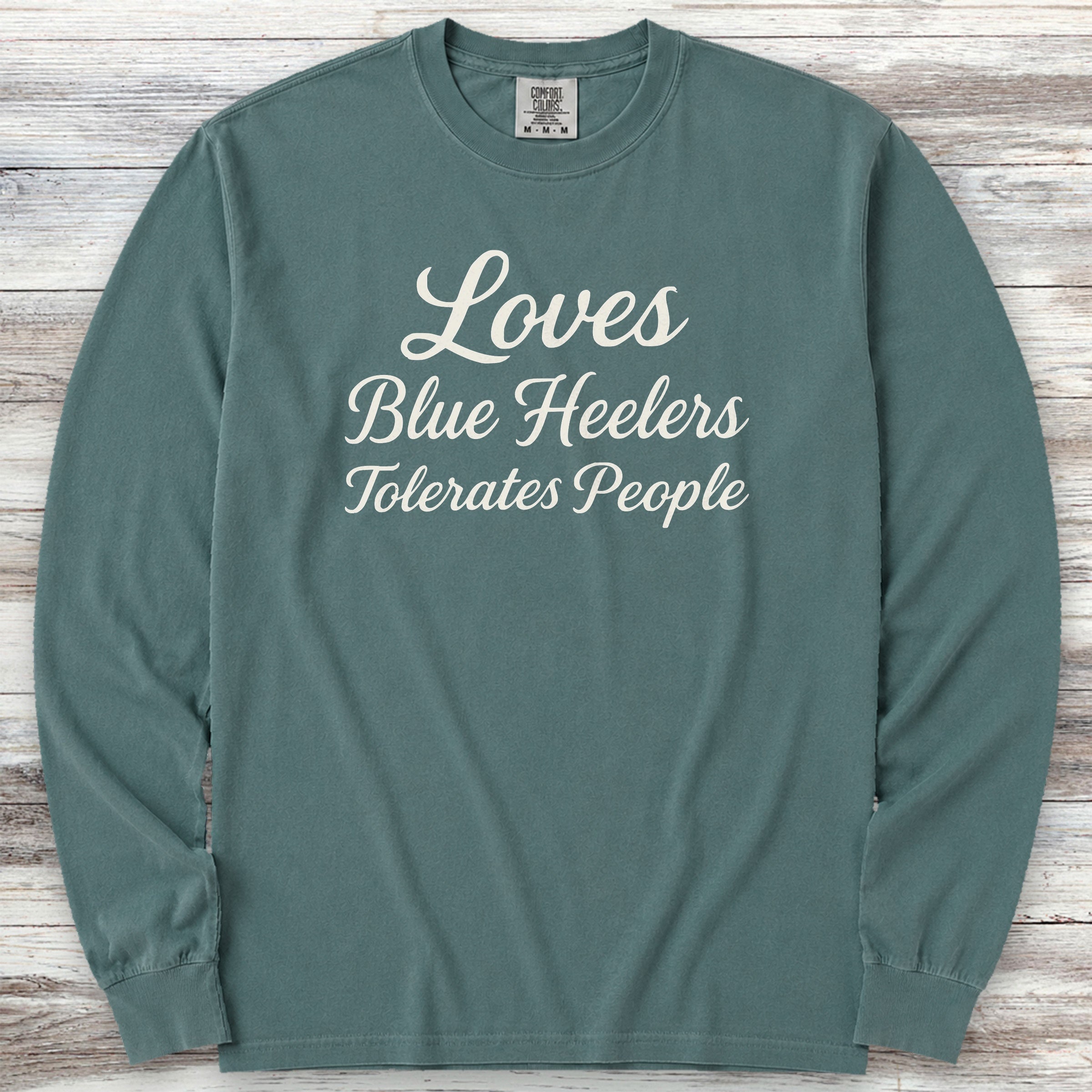 Australian Cattle Dog Loves Blue Heelers Long Sleeve Tee - Blue Spruce