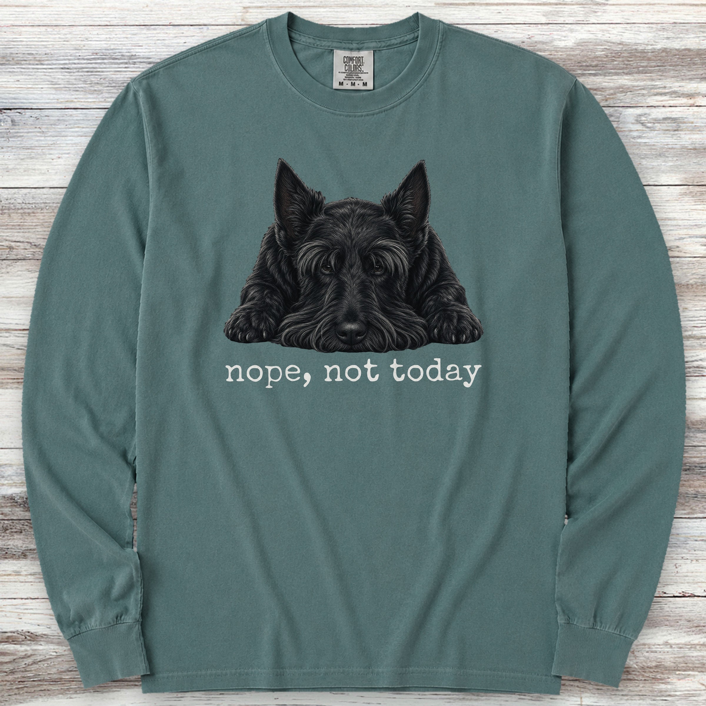 Scottish Terrier Nope Long Sleeve Tee - Blue Spruce