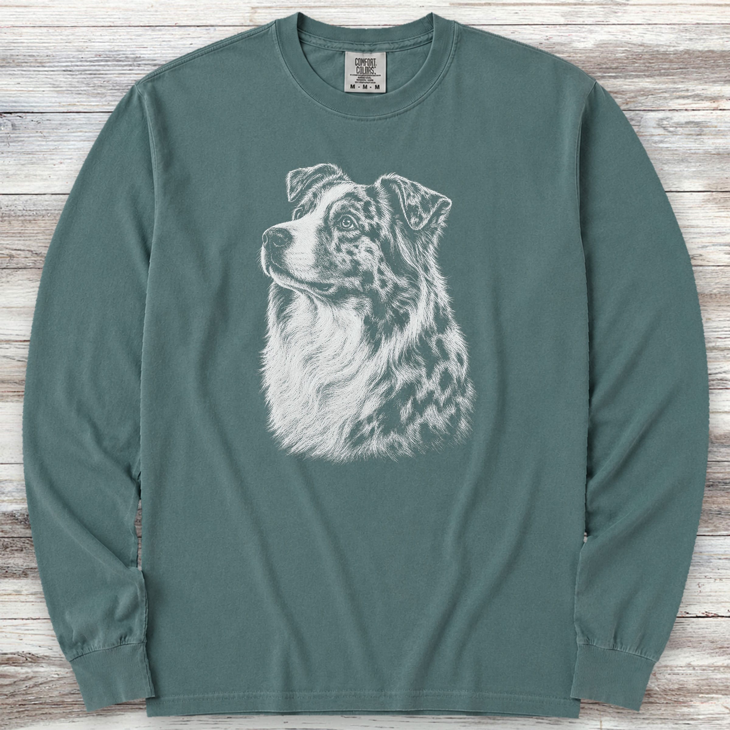 Australian Shepherd Loyalty Long Sleeve Tee - Blue Spruce
