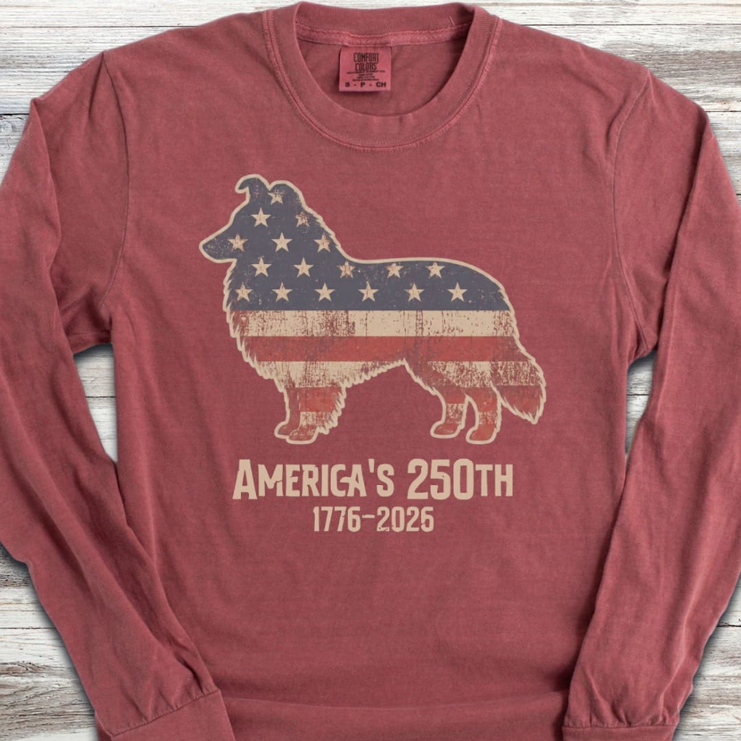 Shetland Sheepdog 250 Long Sleeve Tee - Brick