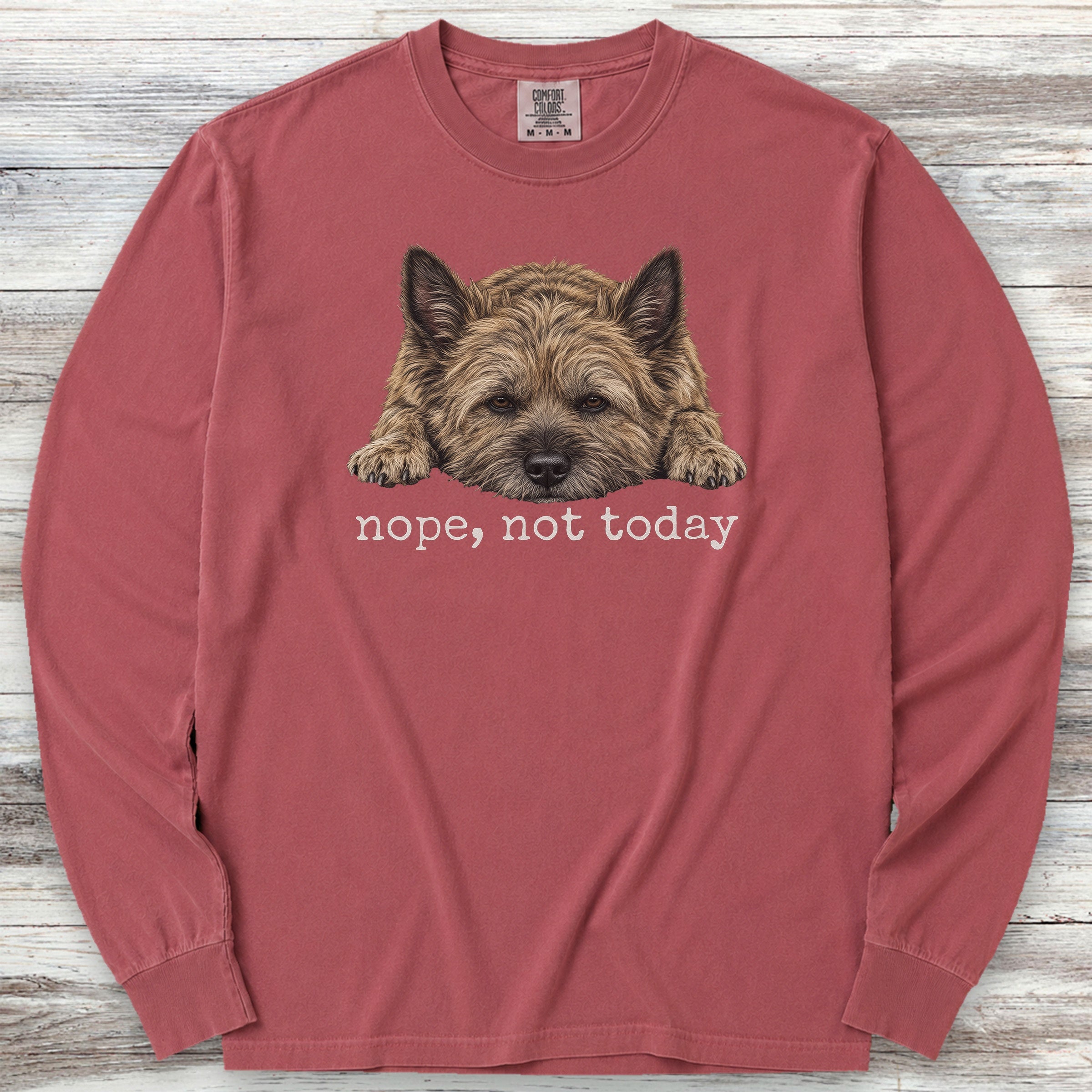 Cairn Terrier Nope Long Sleeve Tee - Brick