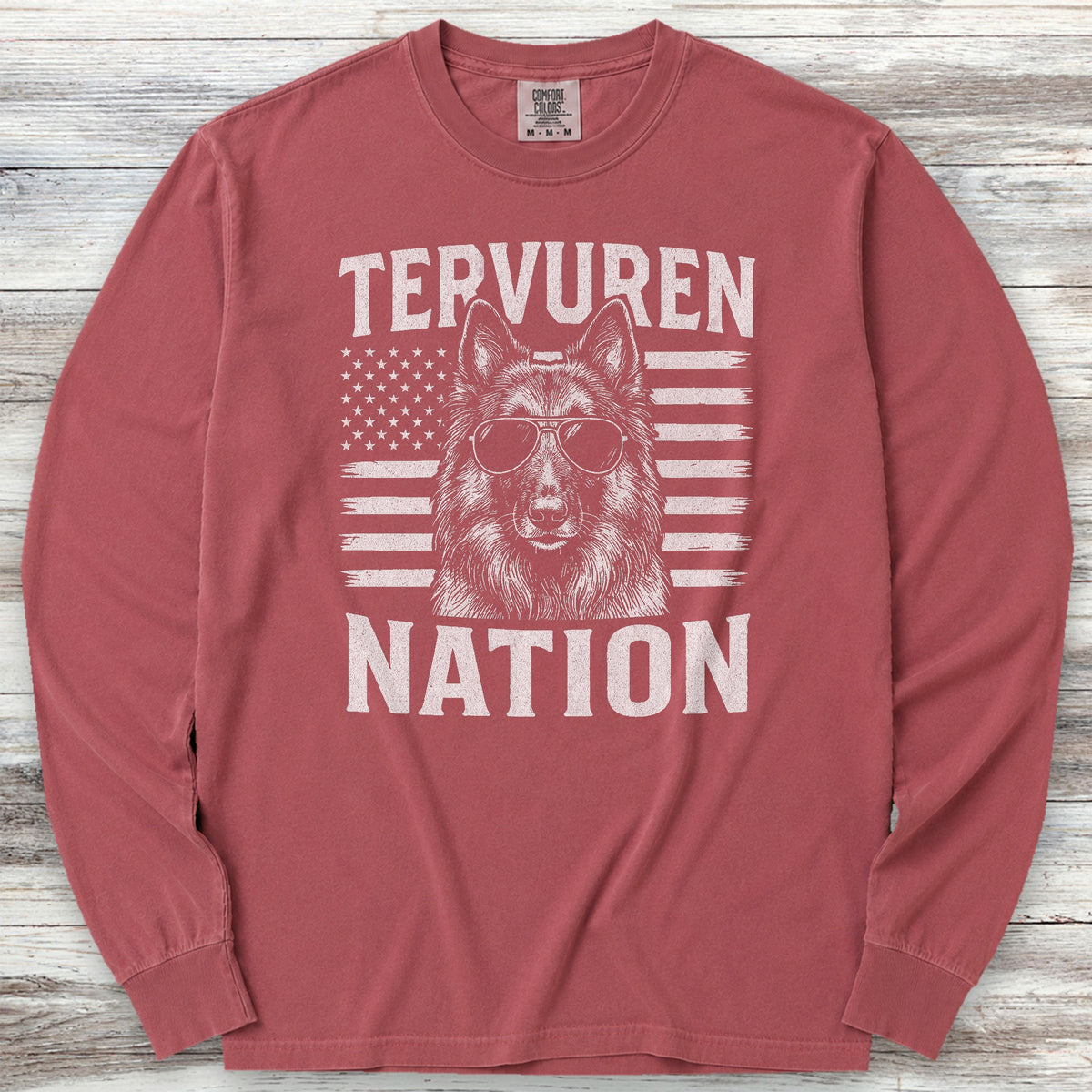 Belgian Tervuren Nation Long Sleeve Tee - Brick