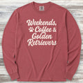 Golden Retriever Weekends Long Sleeve Tee - Brick