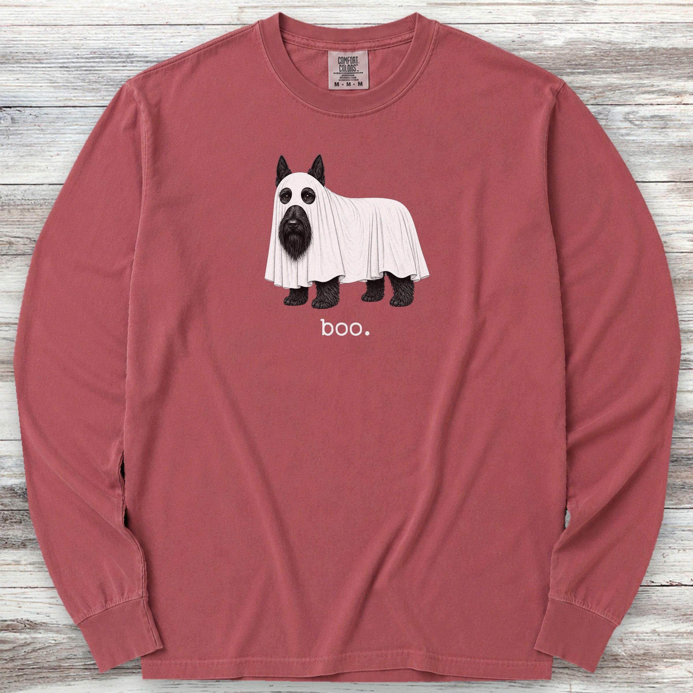 Scottish Terrier Boo Long Sleeve Tee - Brick