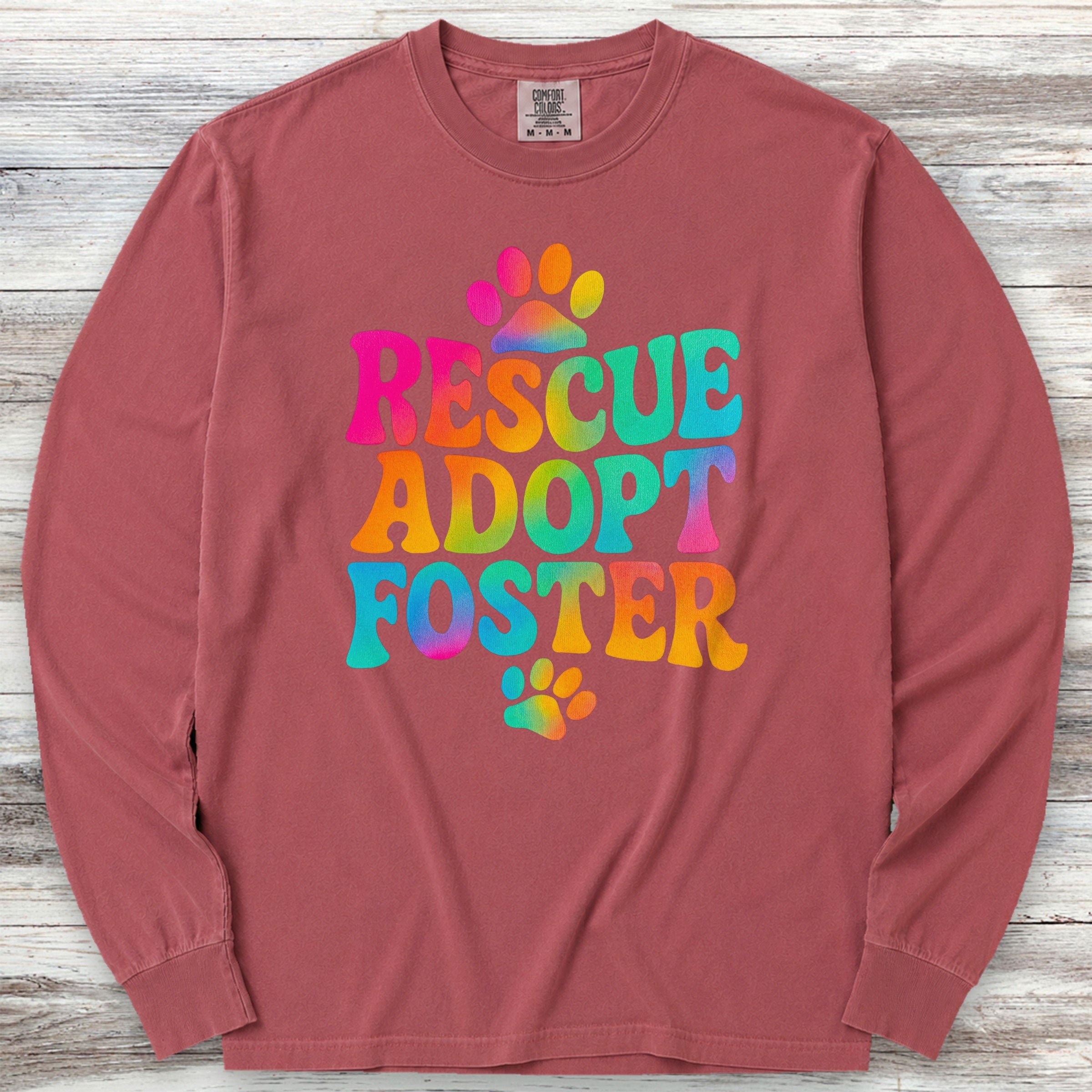 Rescue Tie Dye Long Sleeve Tee - Brick