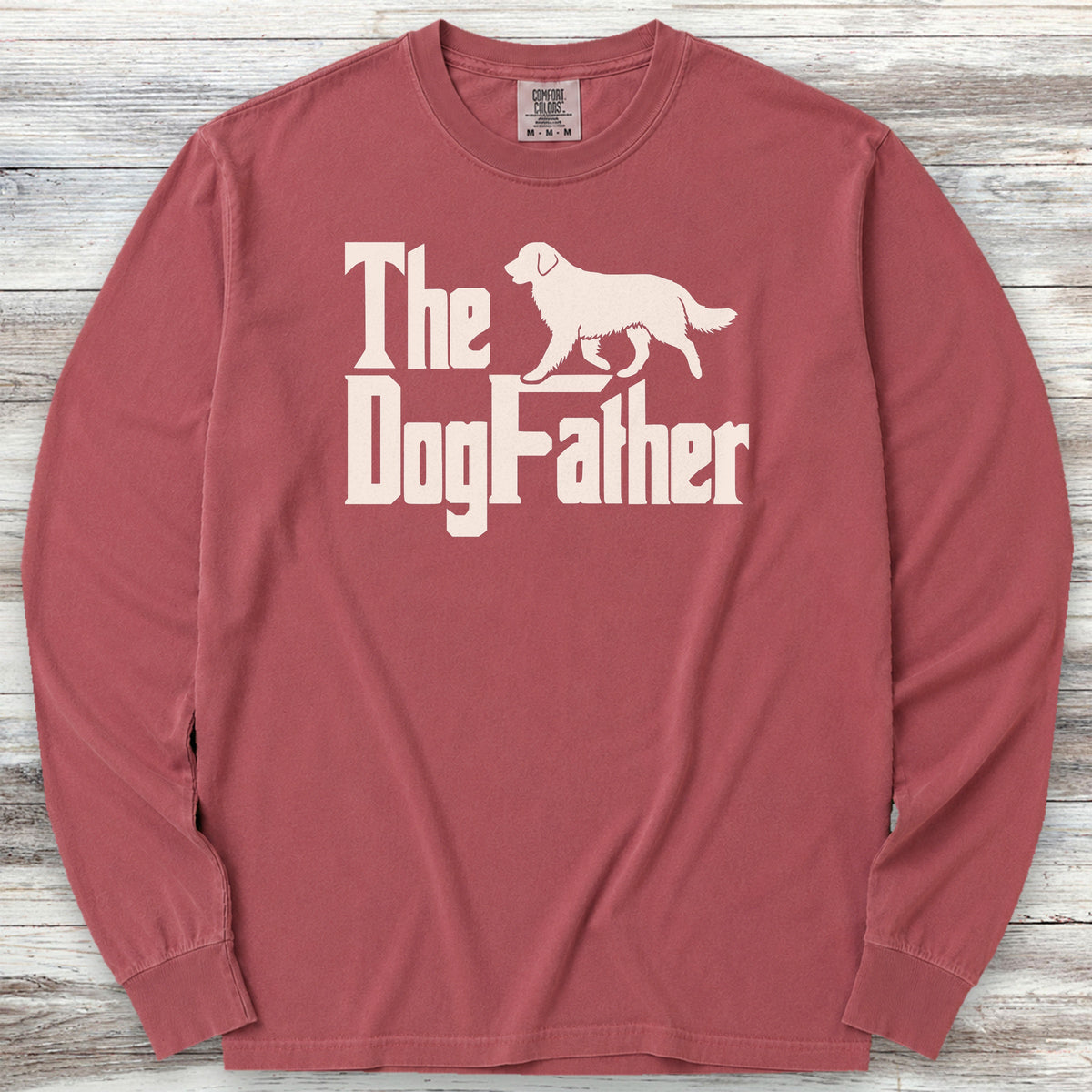 Golden Retriever Dog Father Long Sleeve Tee - Brick