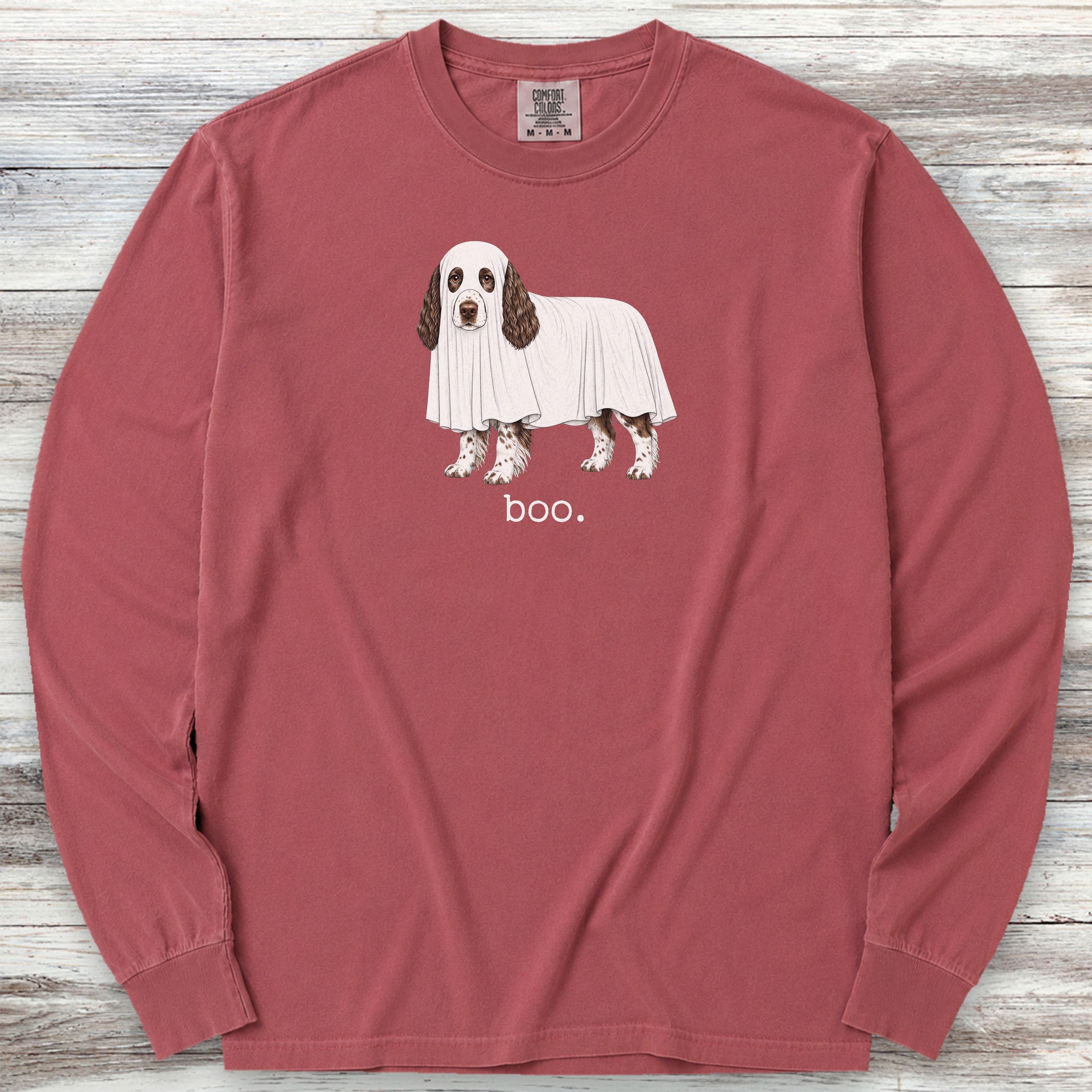 English Springer Spaniel Boo Long Sleeve Tee - Brick
