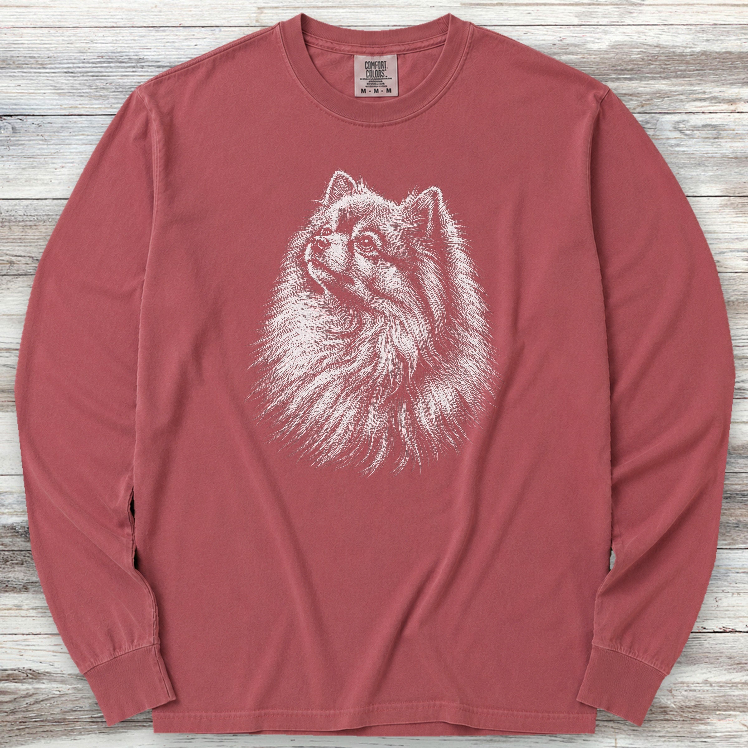 Pomeranian Loyalty Long Sleeve Tee - Brick