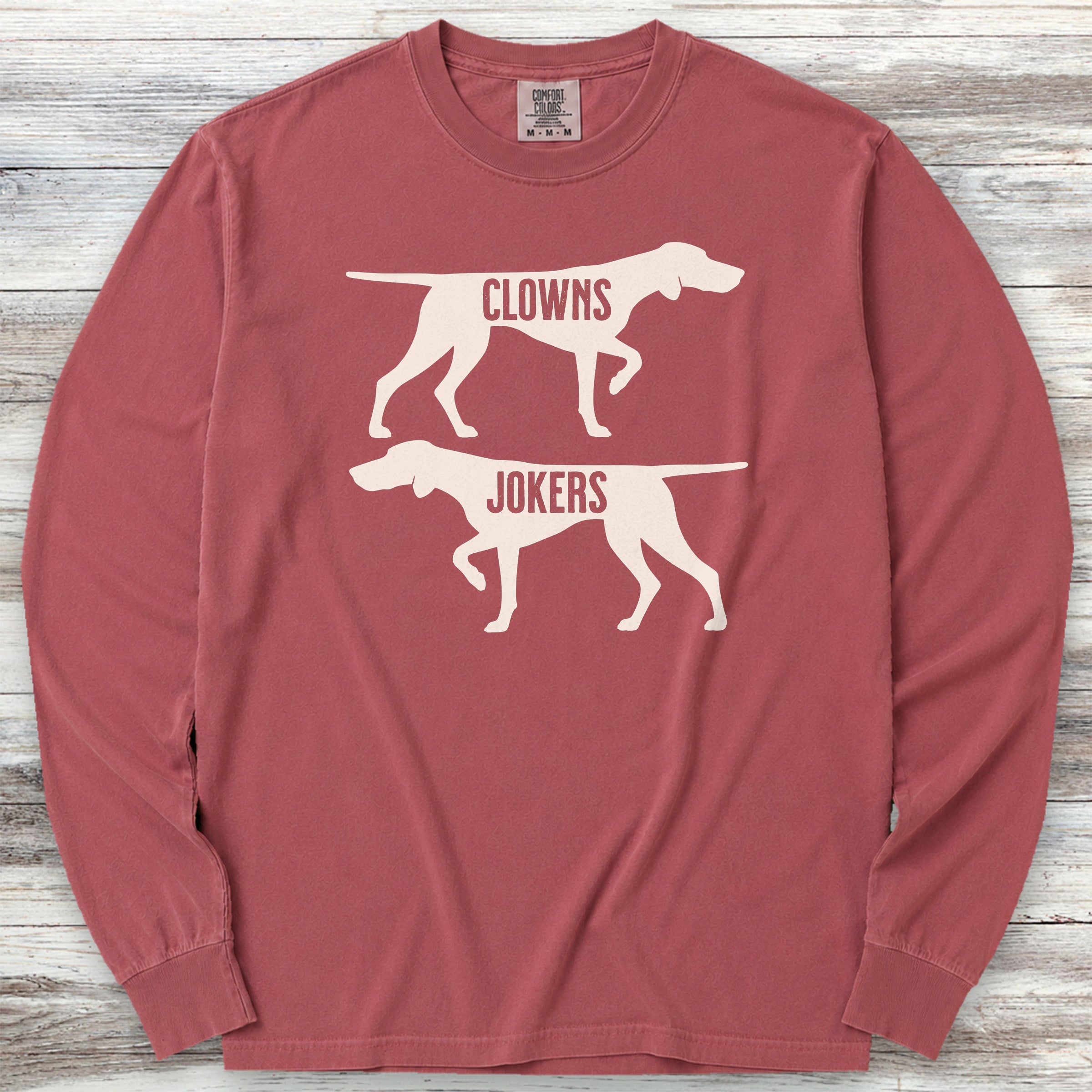 Clowns or Jokers Pointer Long Sleeve Tee - Brick