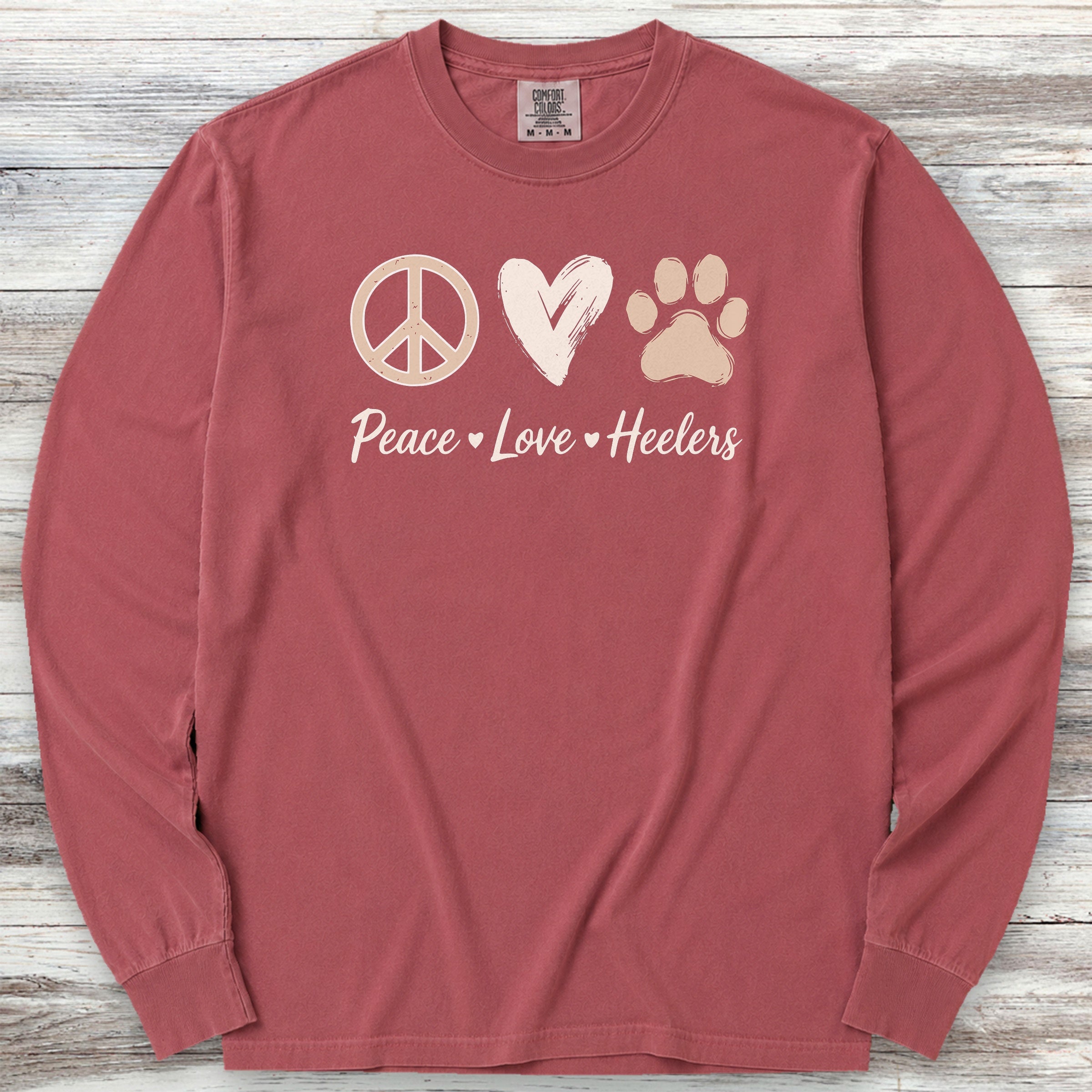 Australian Cattle Dog Peace Long Sleeve Tee - Brick