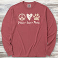Pomeranian Peace Long Sleeve Tee - Brick