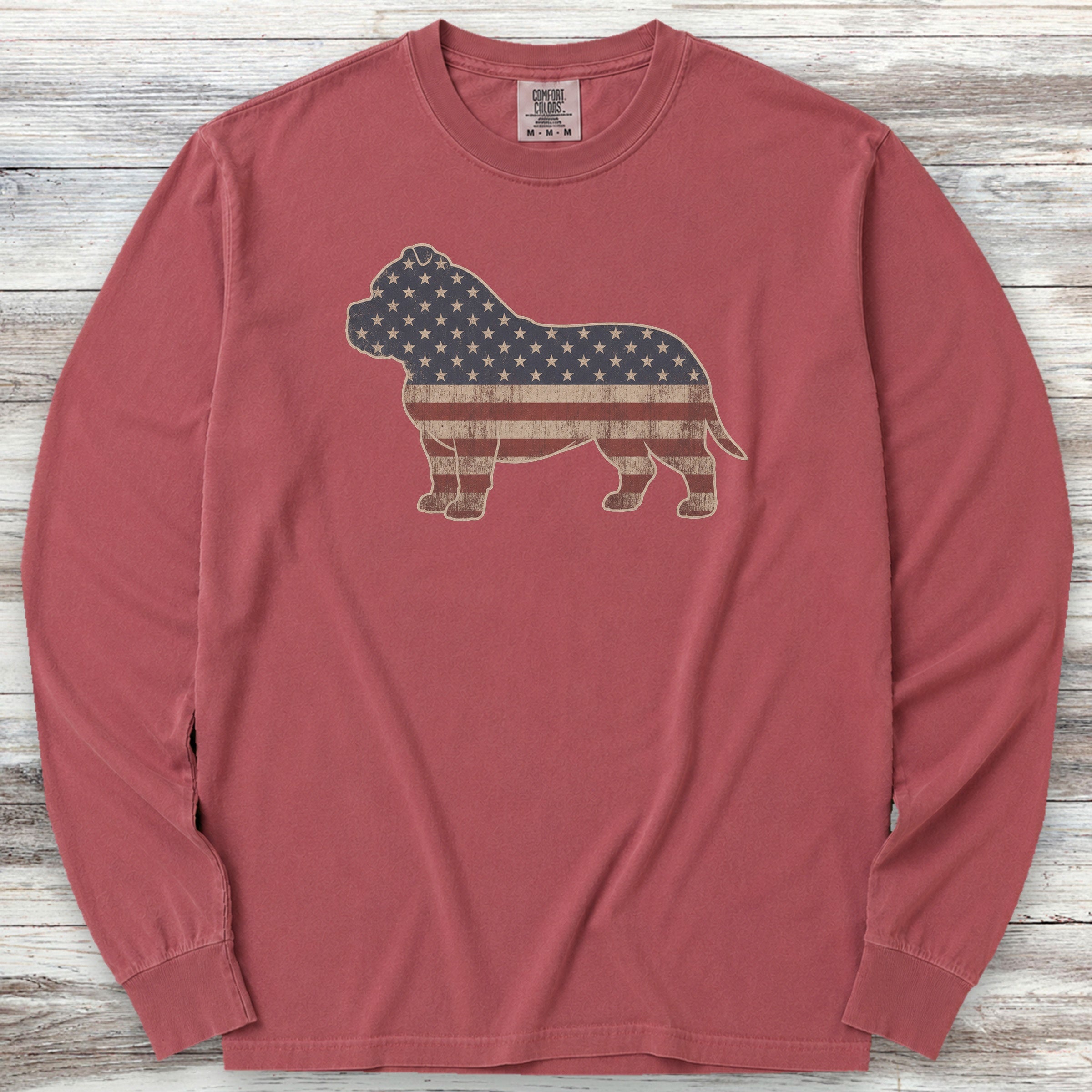 American Bully Vintage USA Long Sleeve Tee - Brick