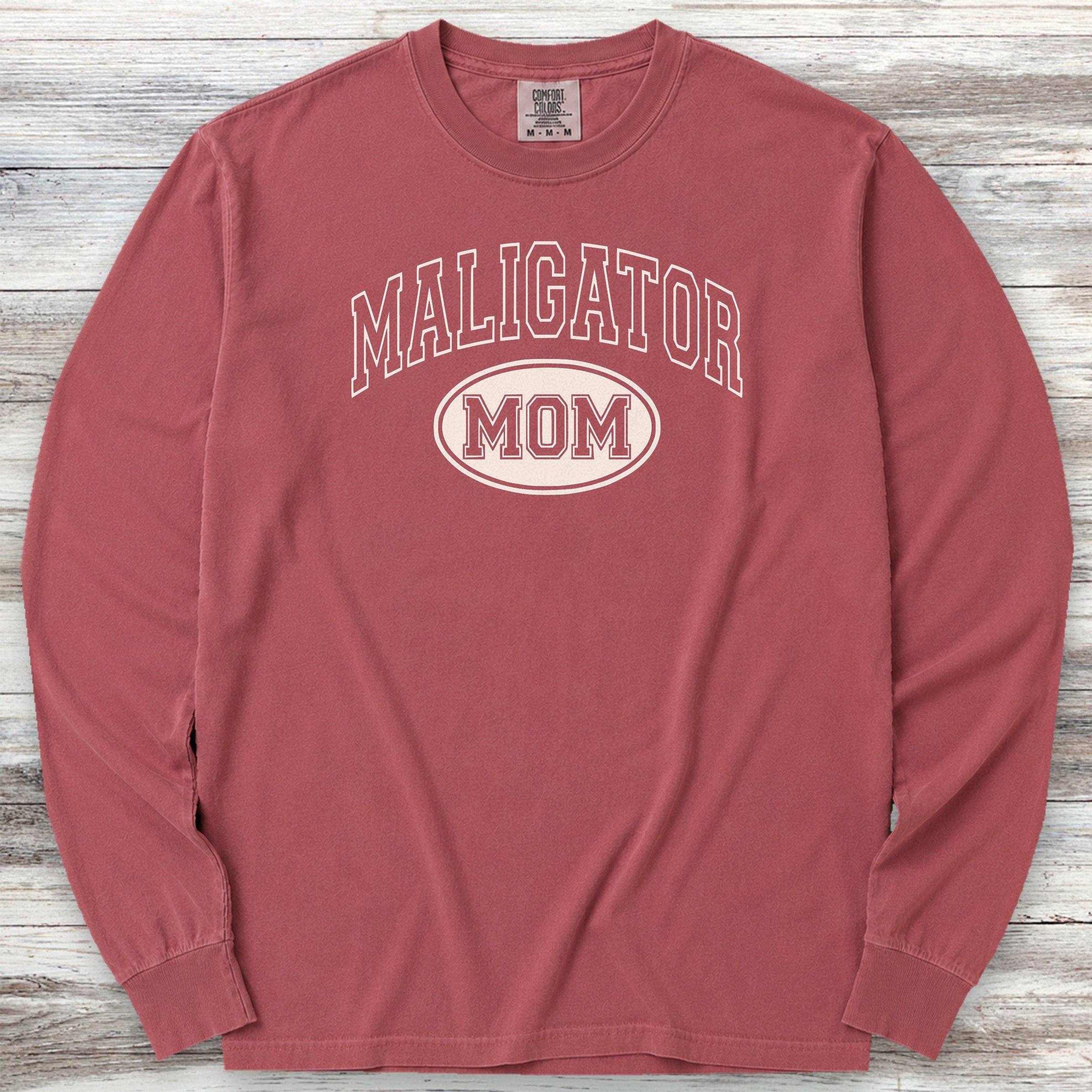 Belgian Malinois University Maligator Mom Long Sleeve Tee - Brick