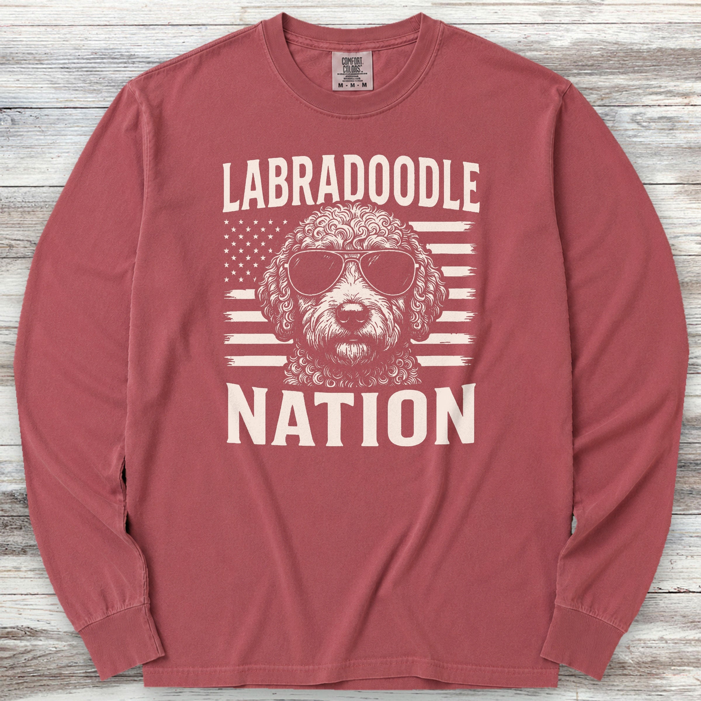 Labradoodle Nation Long Sleeve Tee - Brick