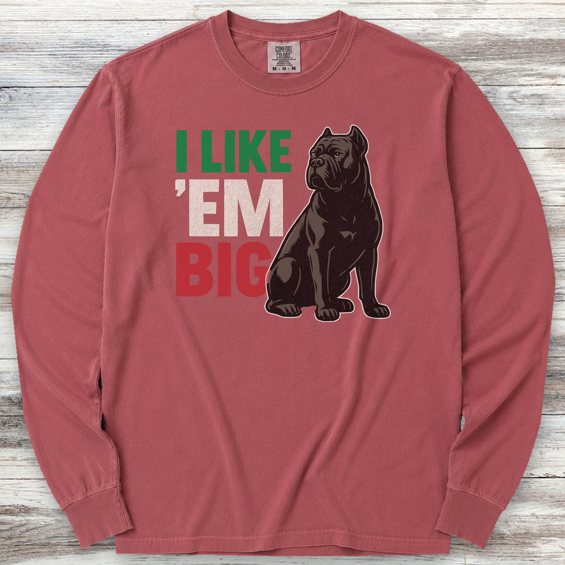 Cane Corso Big Long Sleeve Tee - Brick