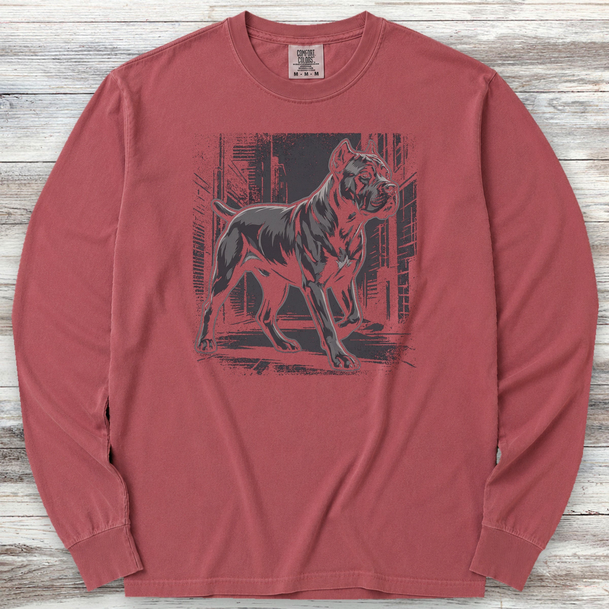 Cane Corso Street Long Sleeve Tee - Brick