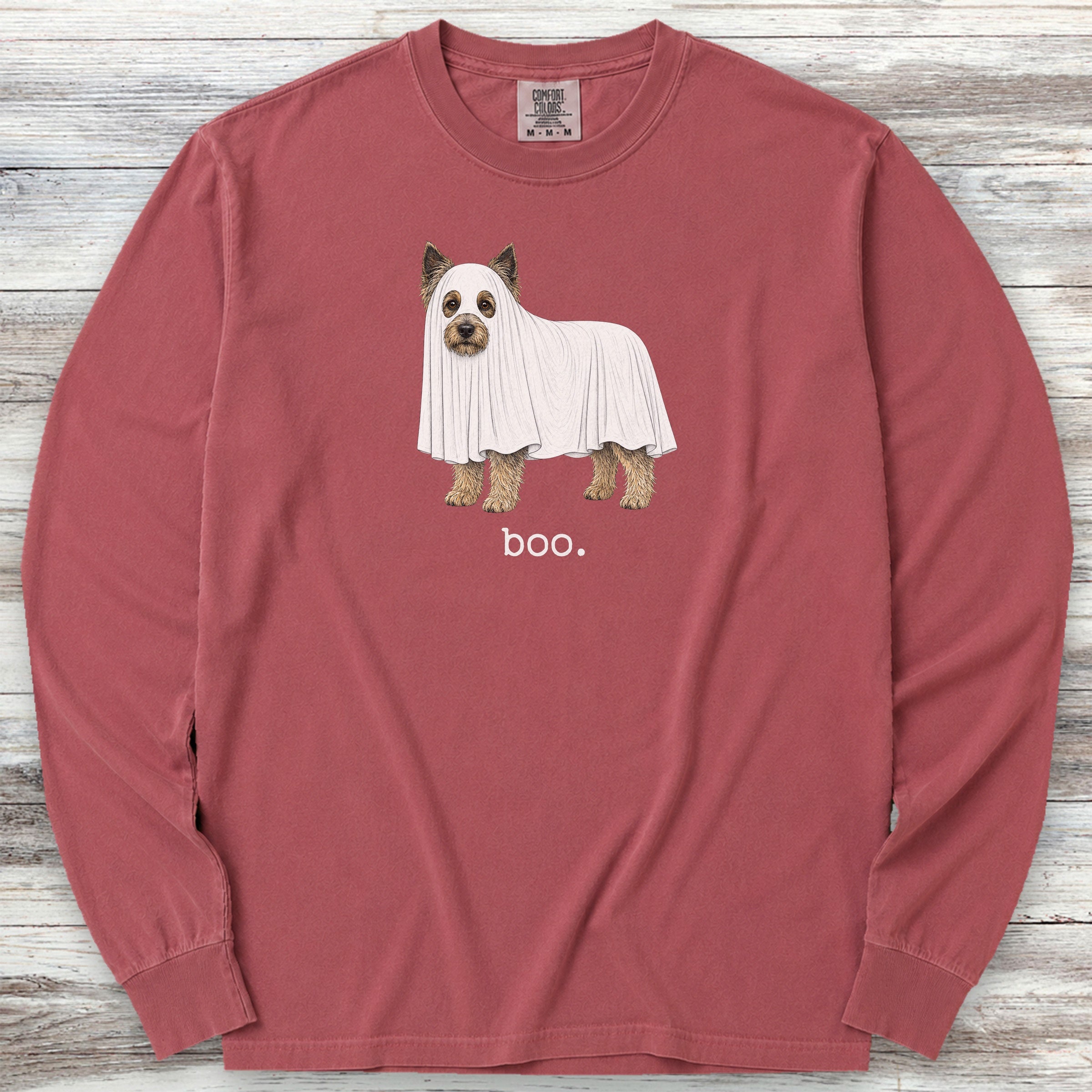 Cairn Terrier Boo Long Sleeve Tee - Brick