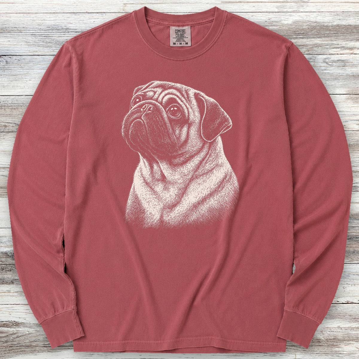 Pug Loyalty Long Sleeve Tee - Brick