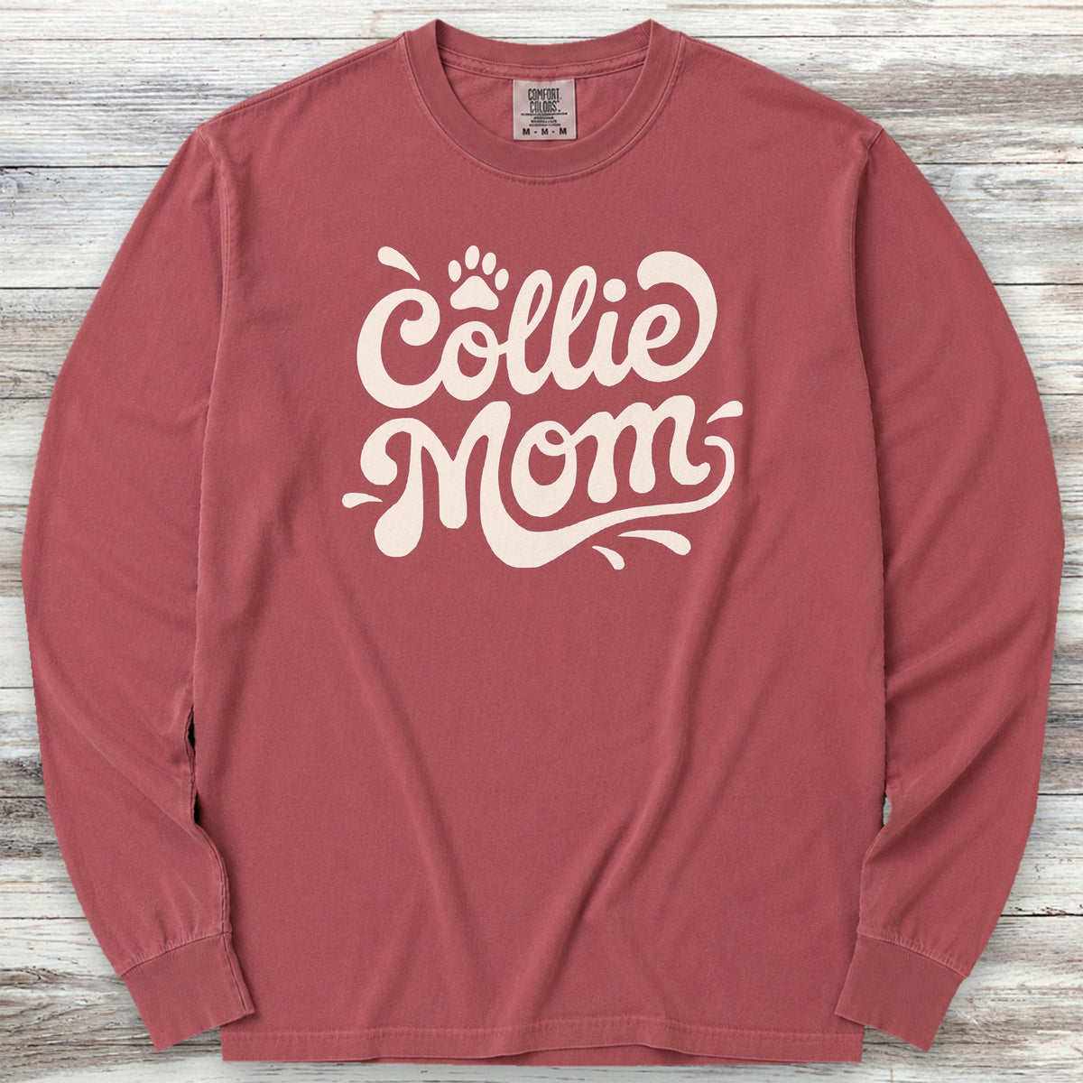 Collie Groovy Mom Long Sleeve Tee - Brick