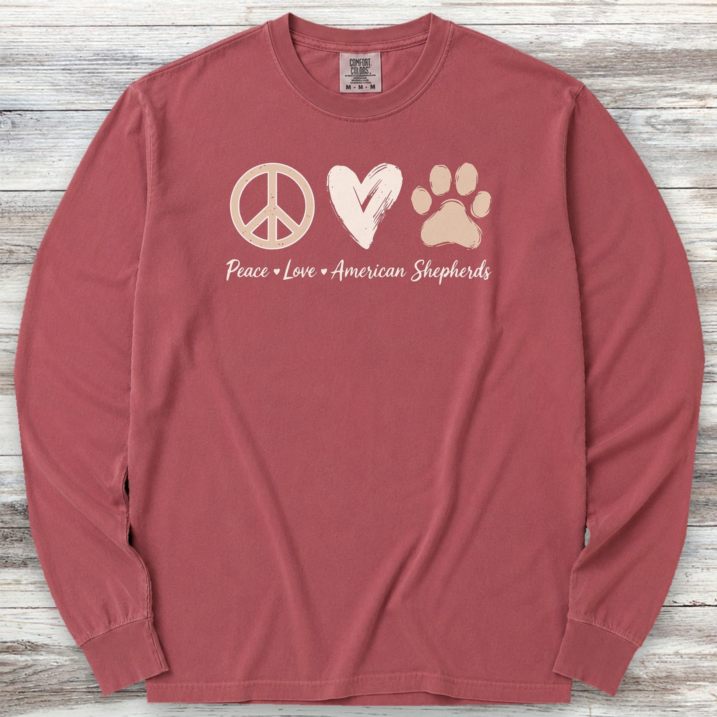 American Shepherd Peace Long Sleeve Tee - Brick