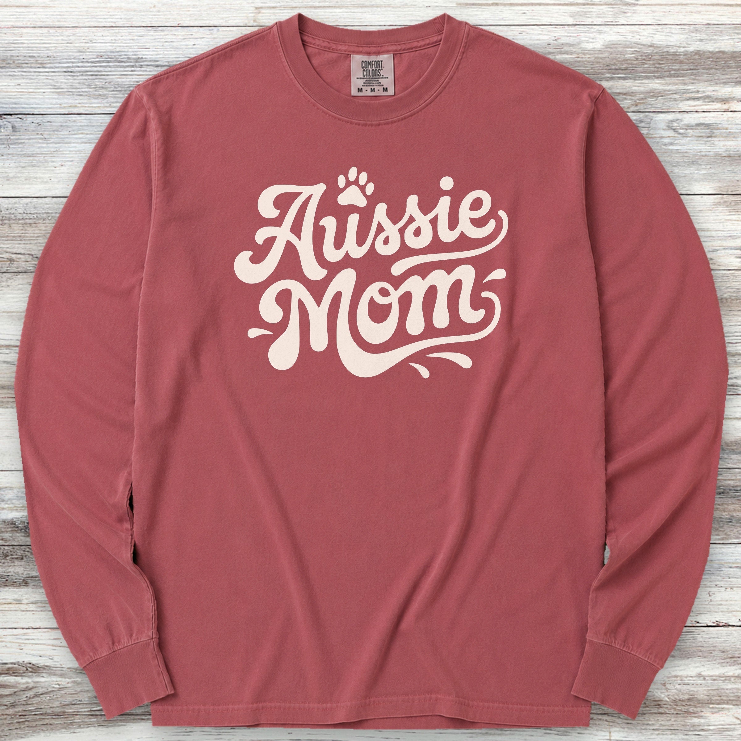 Aussie Groovy Mom Long Sleeve Tee - Brick