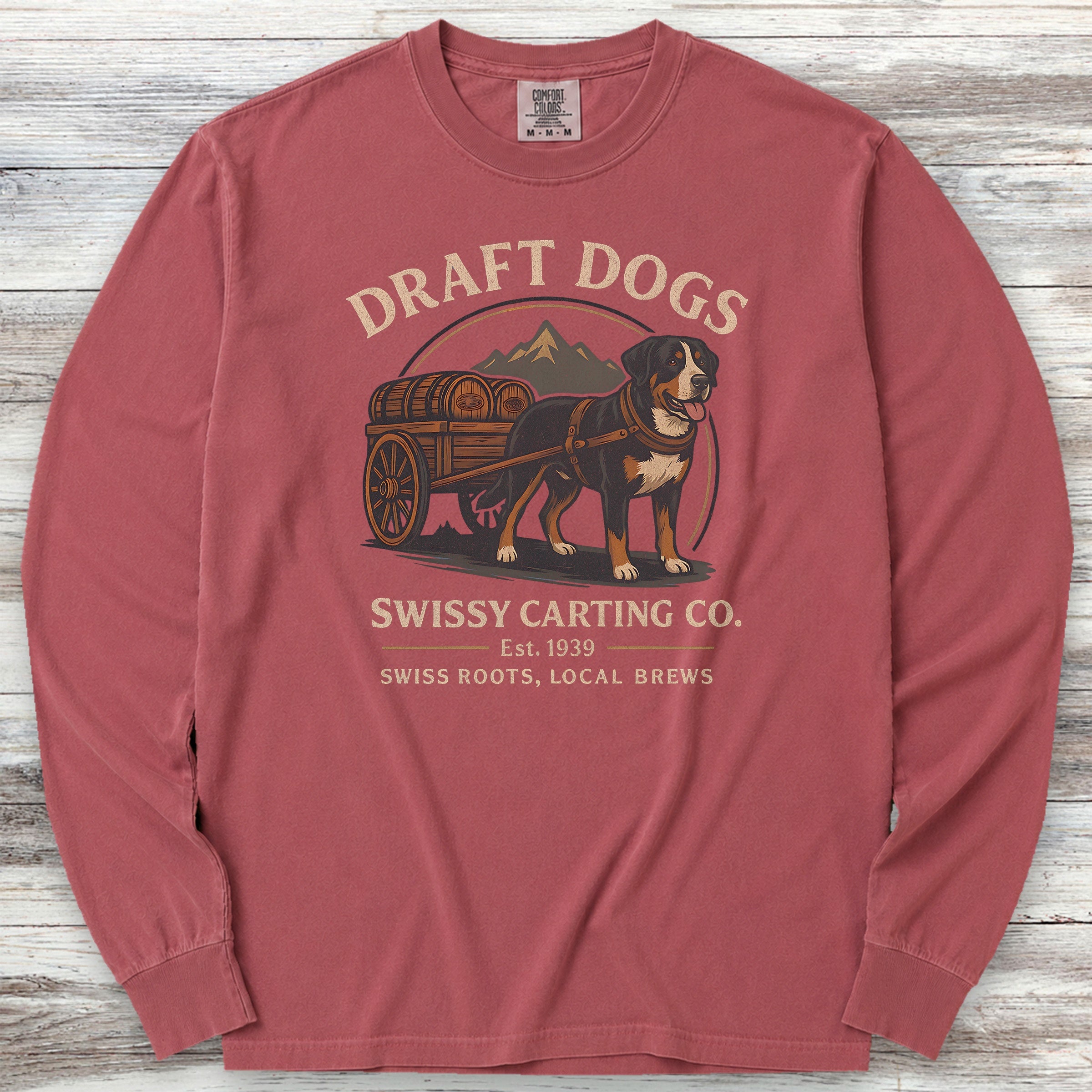 Swiss Mountain Dog Draft Dogs Long Sleeve Tee - Brick