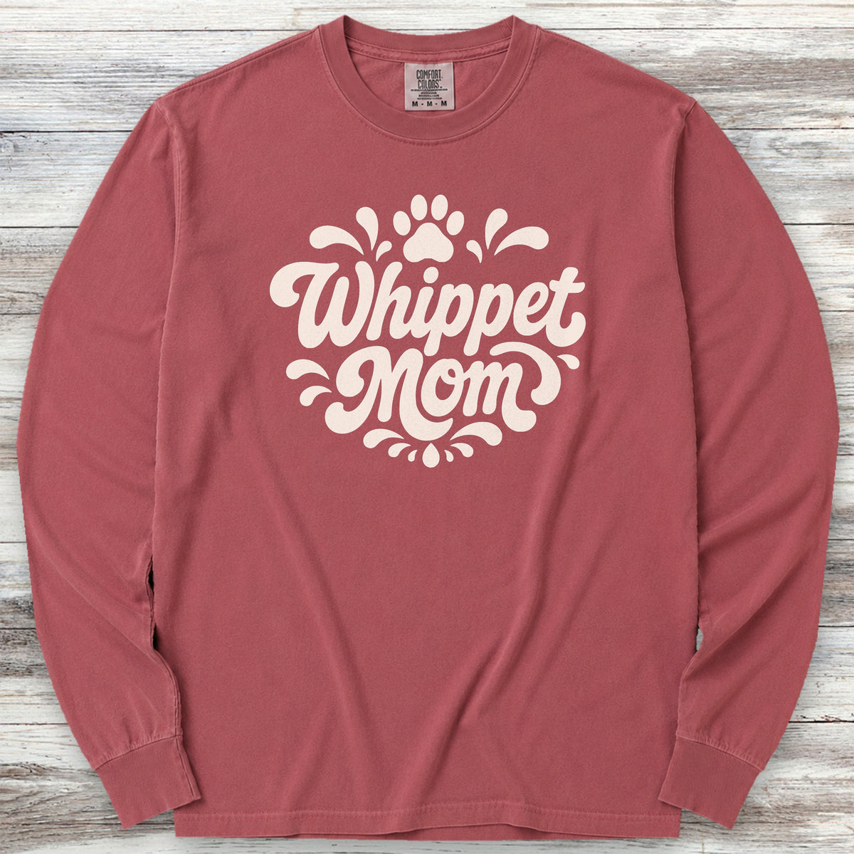 Whippet Groovy Mom Long Sleeve Tee - Brick