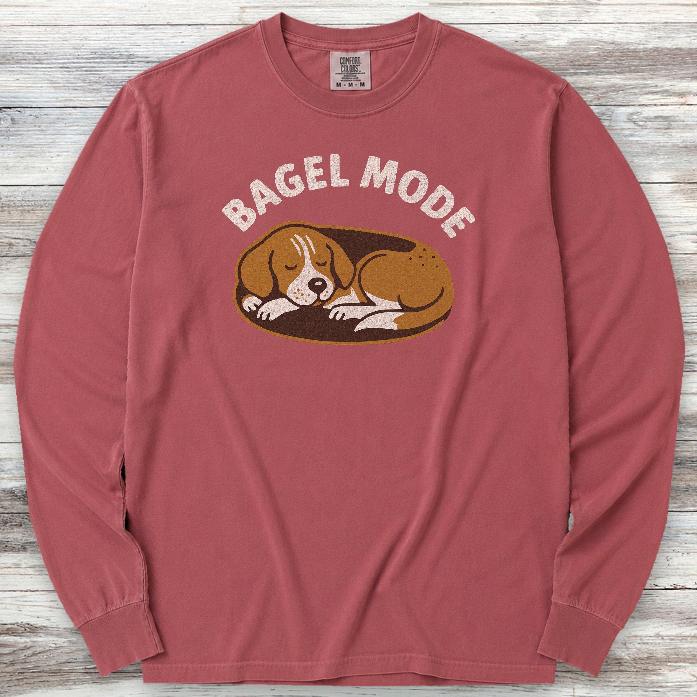 Sleeping Beagle Long Sleeve Tee - Brick