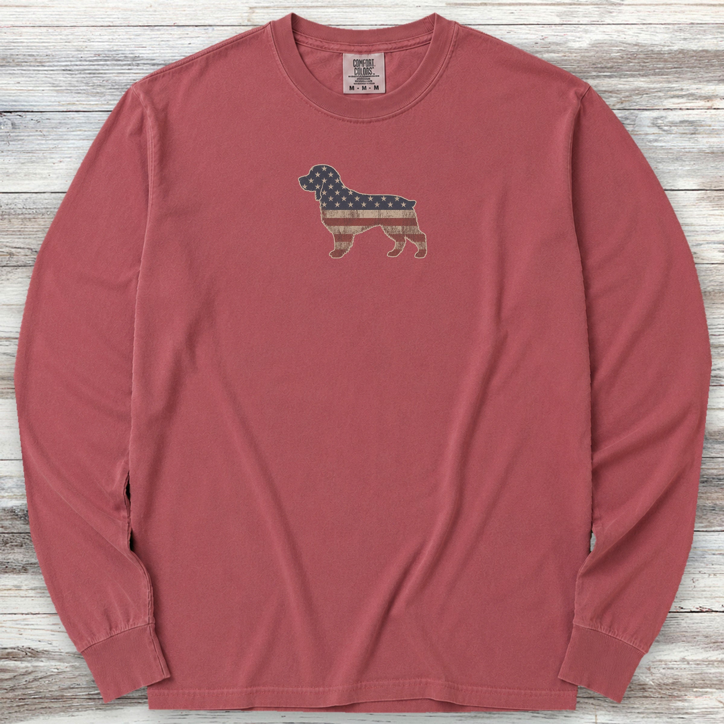 Boykin Spaniel Vintage USA Long Sleeve Tee - Brick