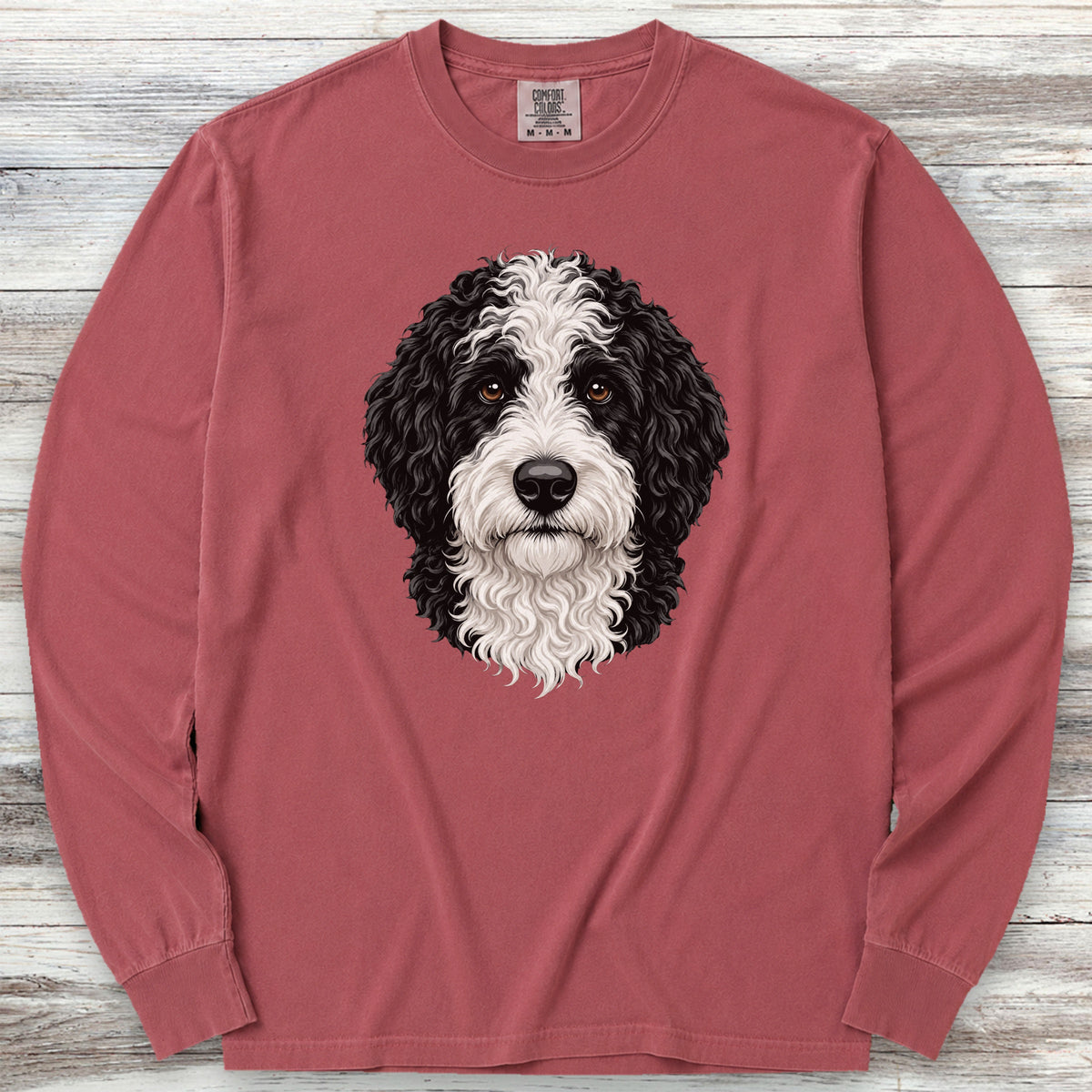Sheepadoodle Studio Portrait Long Sleeve Tee - Brick