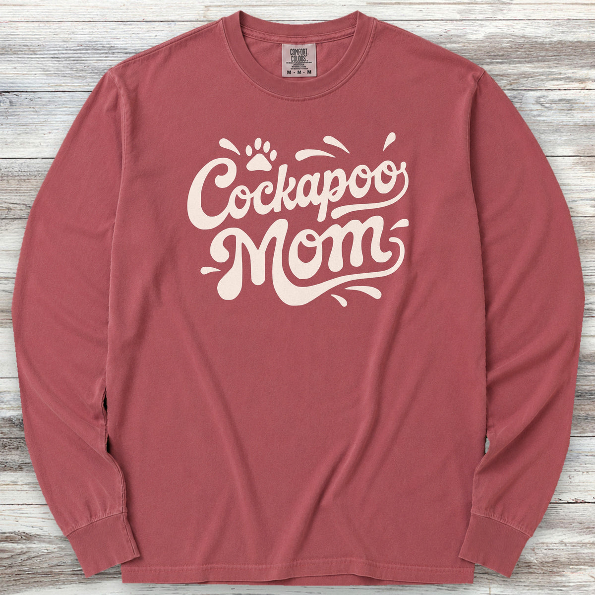 Cockapoo Groovy Mom Long Sleeve Tee - Brick
